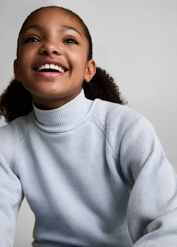 Knitted cotton sweater — Sky Blue