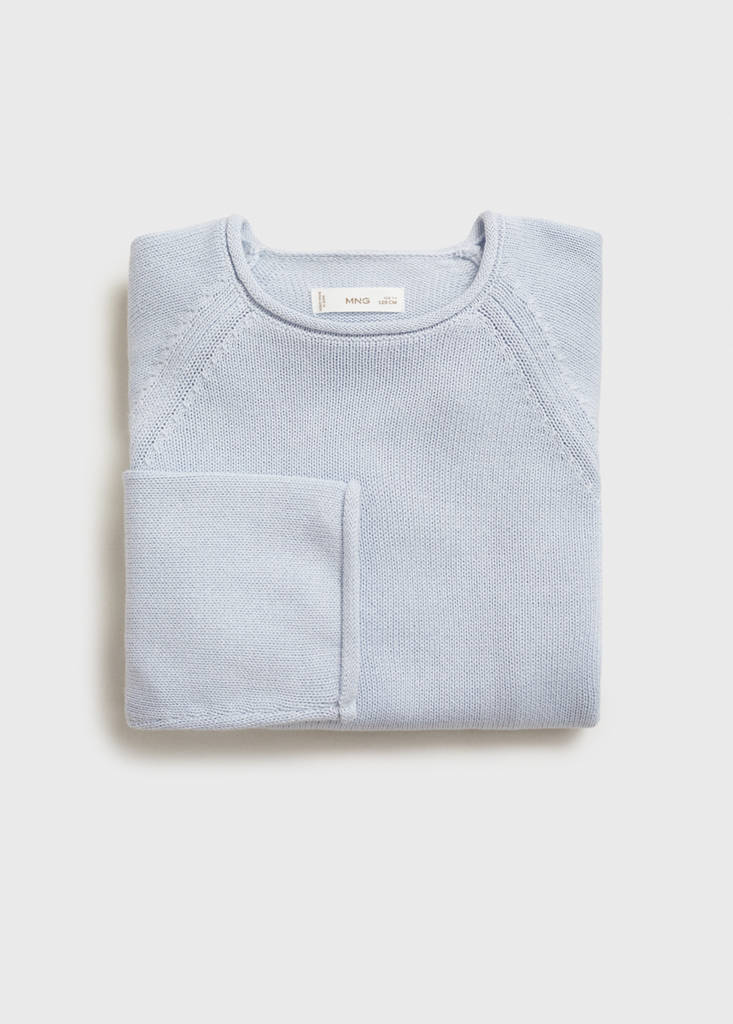 Knitted cotton sweater — Sky Blue