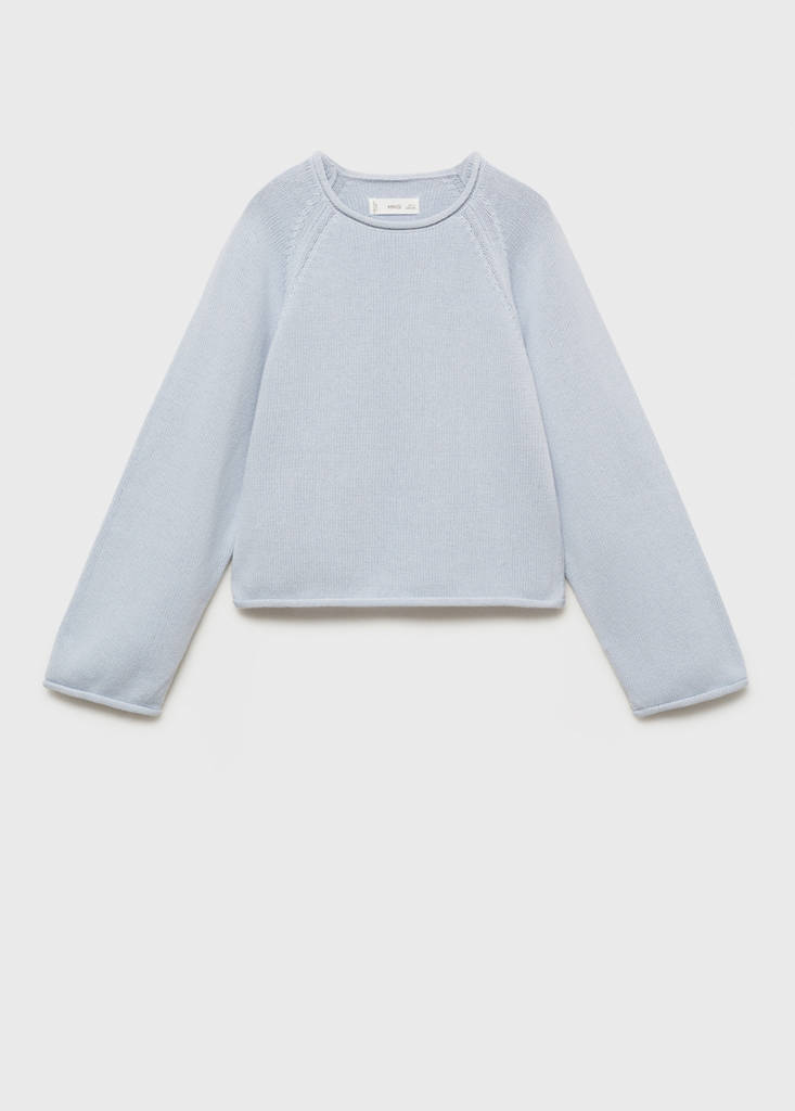 Knitted cotton sweater — Sky Blue