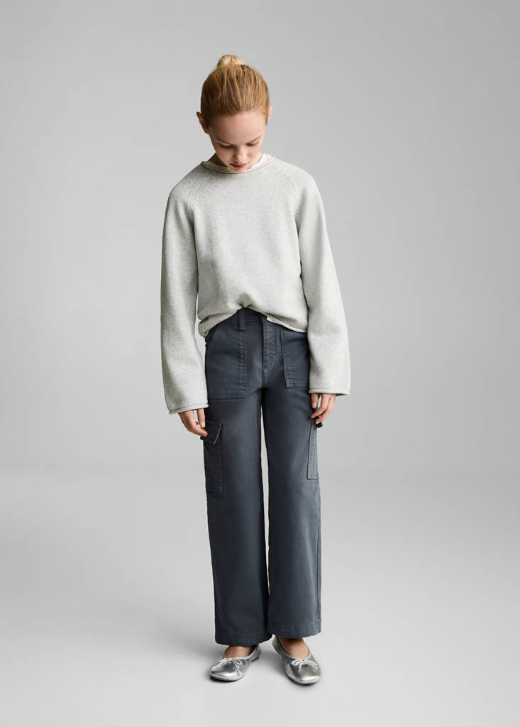 Knitted cotton sweater — Light Heather Grey