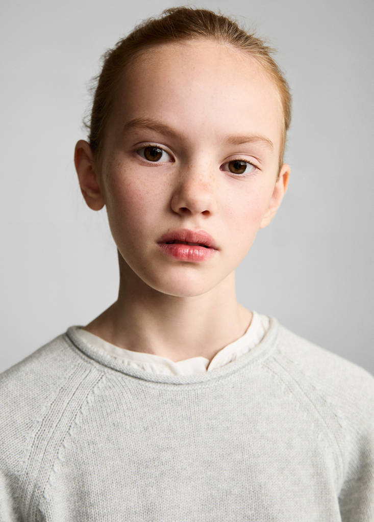 Knitted cotton sweater — Light Heather Grey