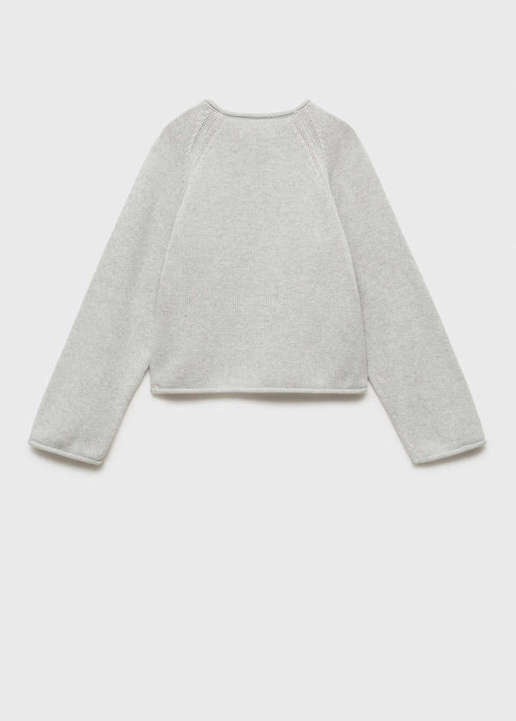 Knitted cotton sweater — Light Heather Grey