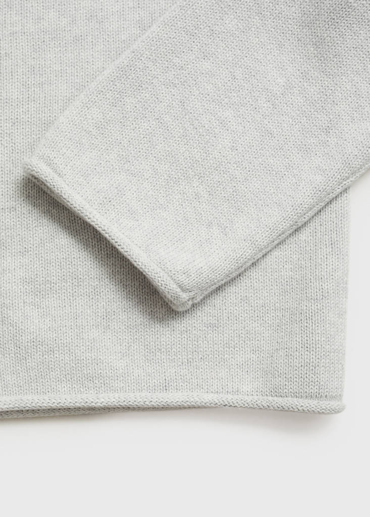 Knitted cotton sweater — Light Heather Grey