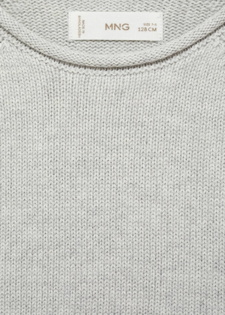 Knitted cotton sweater — Light Heather Grey