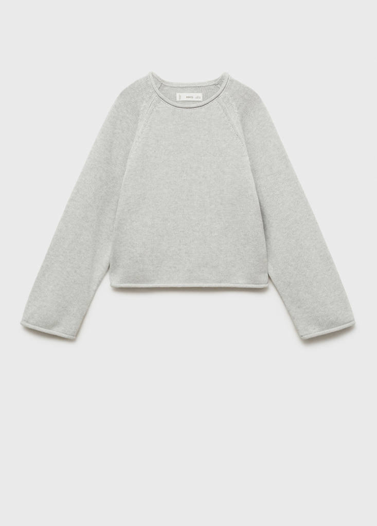 Knitted cotton sweater — Light Heather Grey