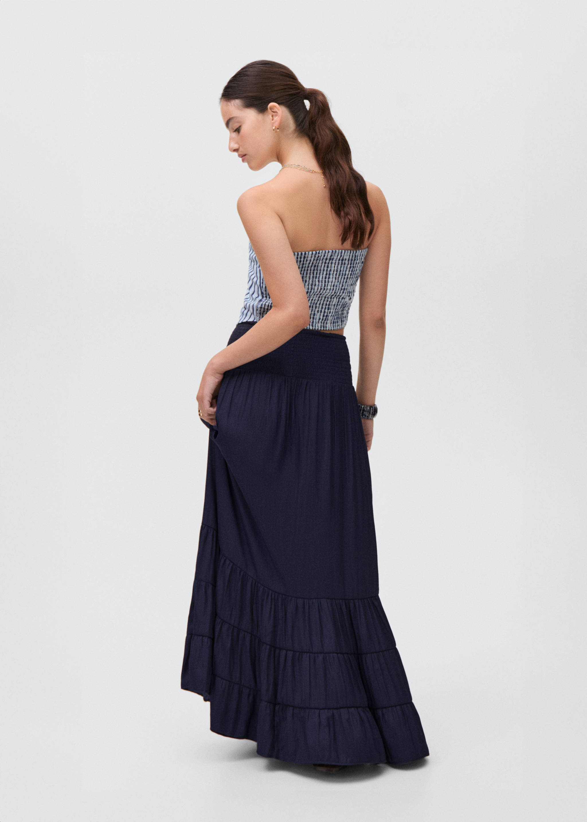 Длинная юбка с воланами - Обратная сторона изделия