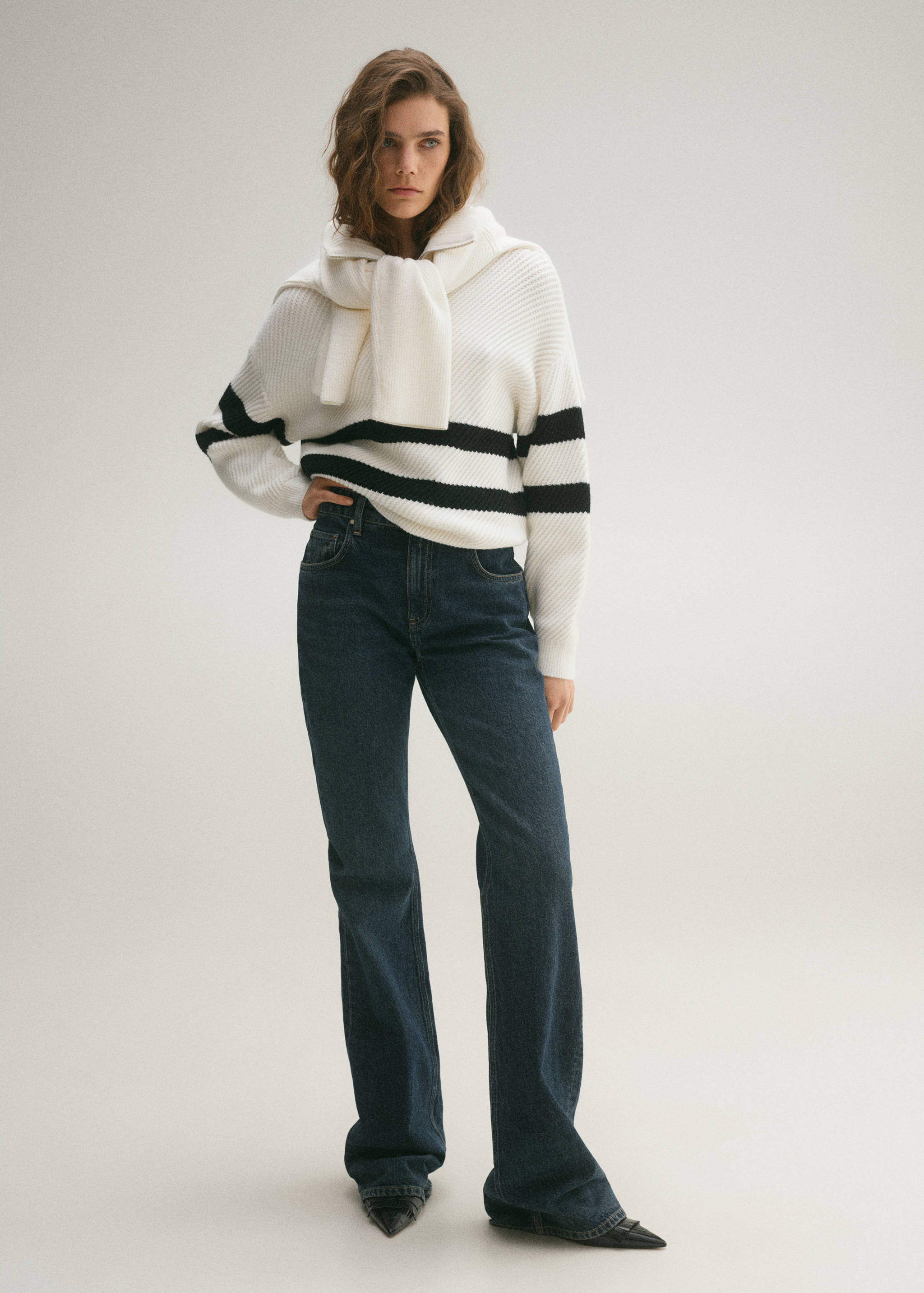 Striped ribbed-knit sweater - General plane