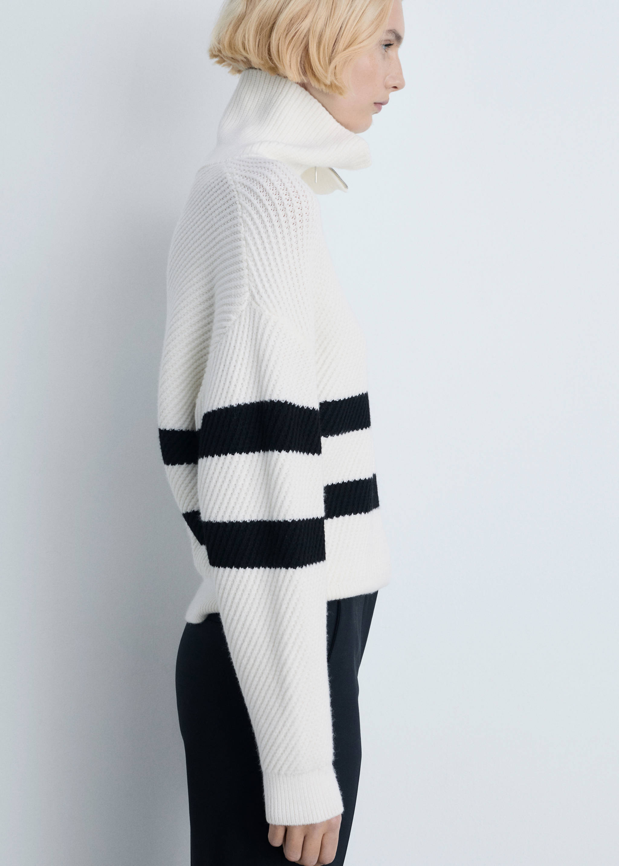 Striped ribbed-knit sweater - Details of the article 6
