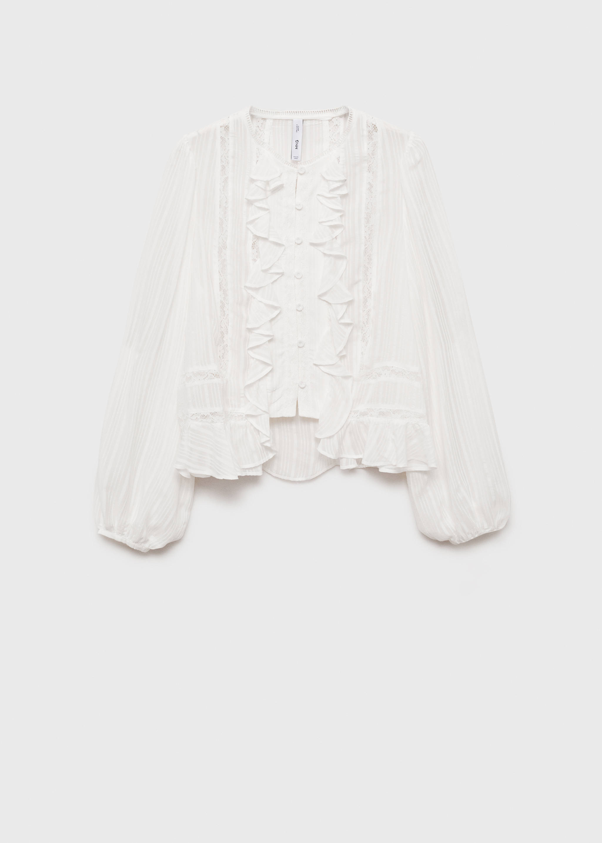Rüschenbluse mit Details aus Spitze - Artikel ohne Model