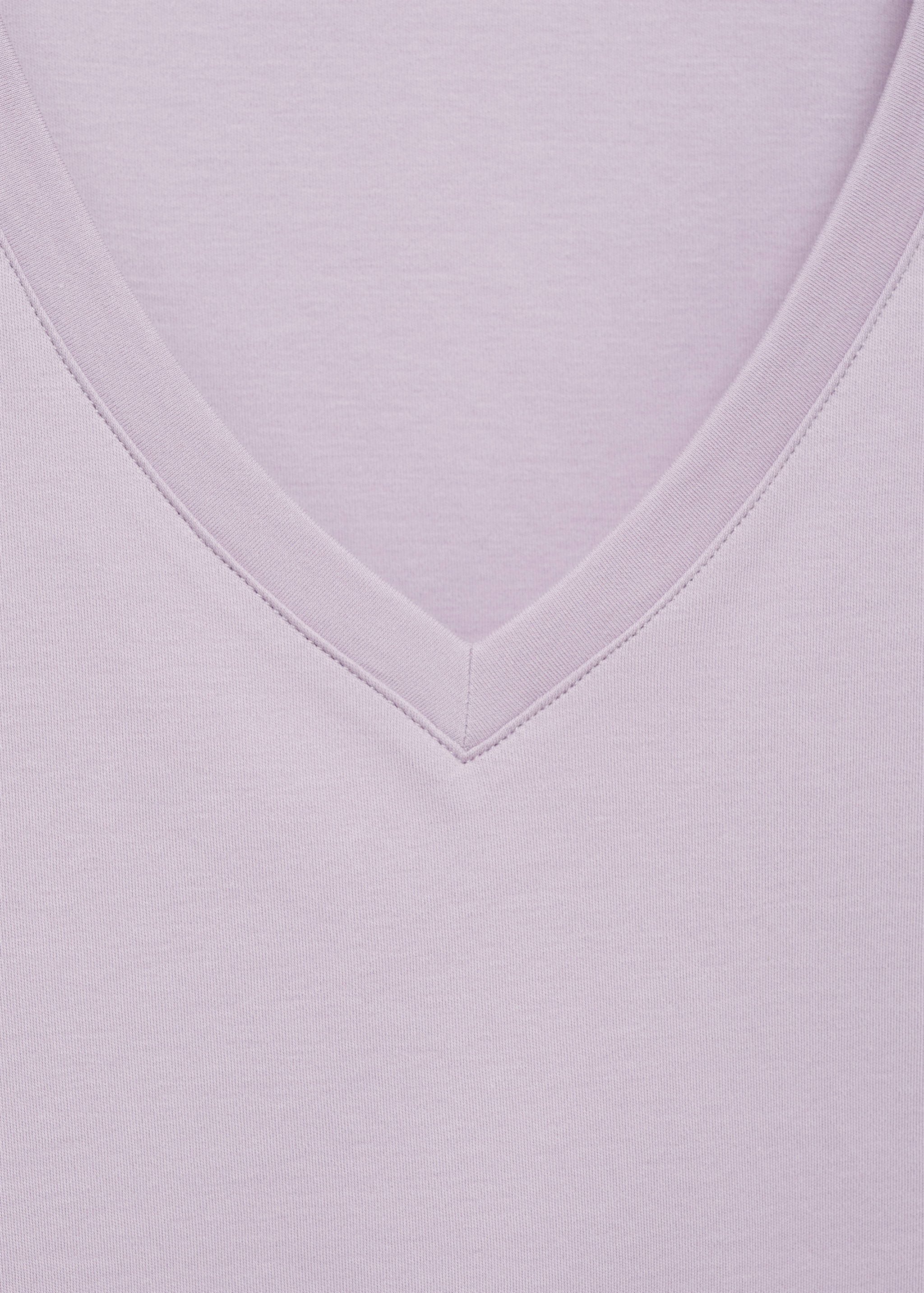 Plain V-neck cotton pyjama t-shirt - Details of the article 8