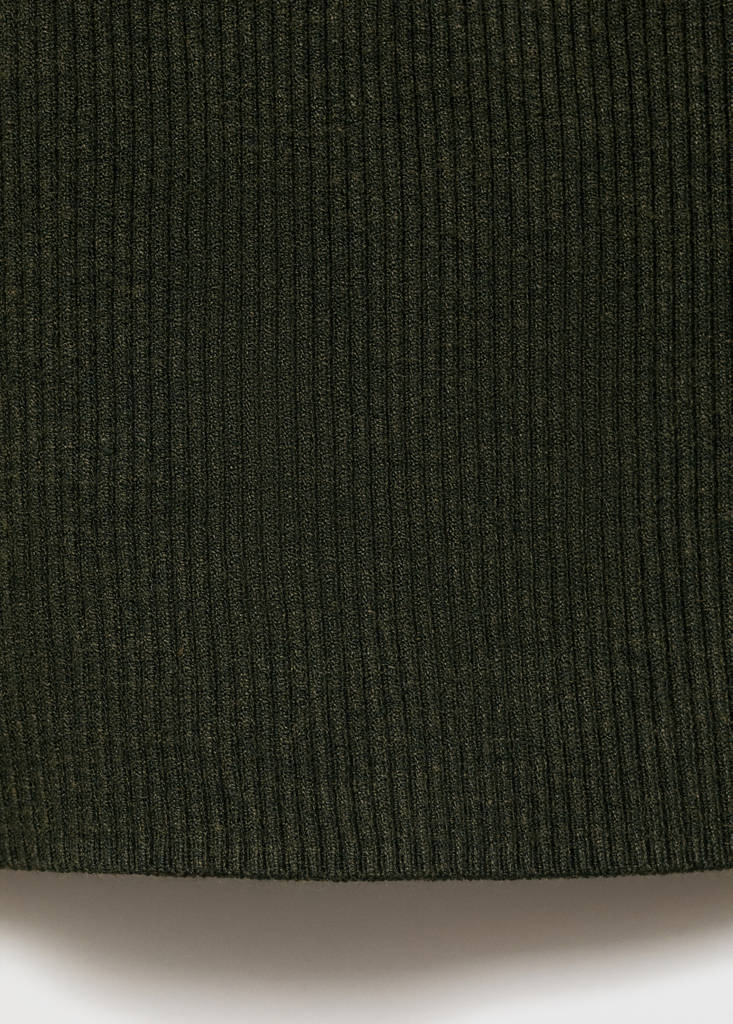 Ribbed top with contrasting trim — Khaki