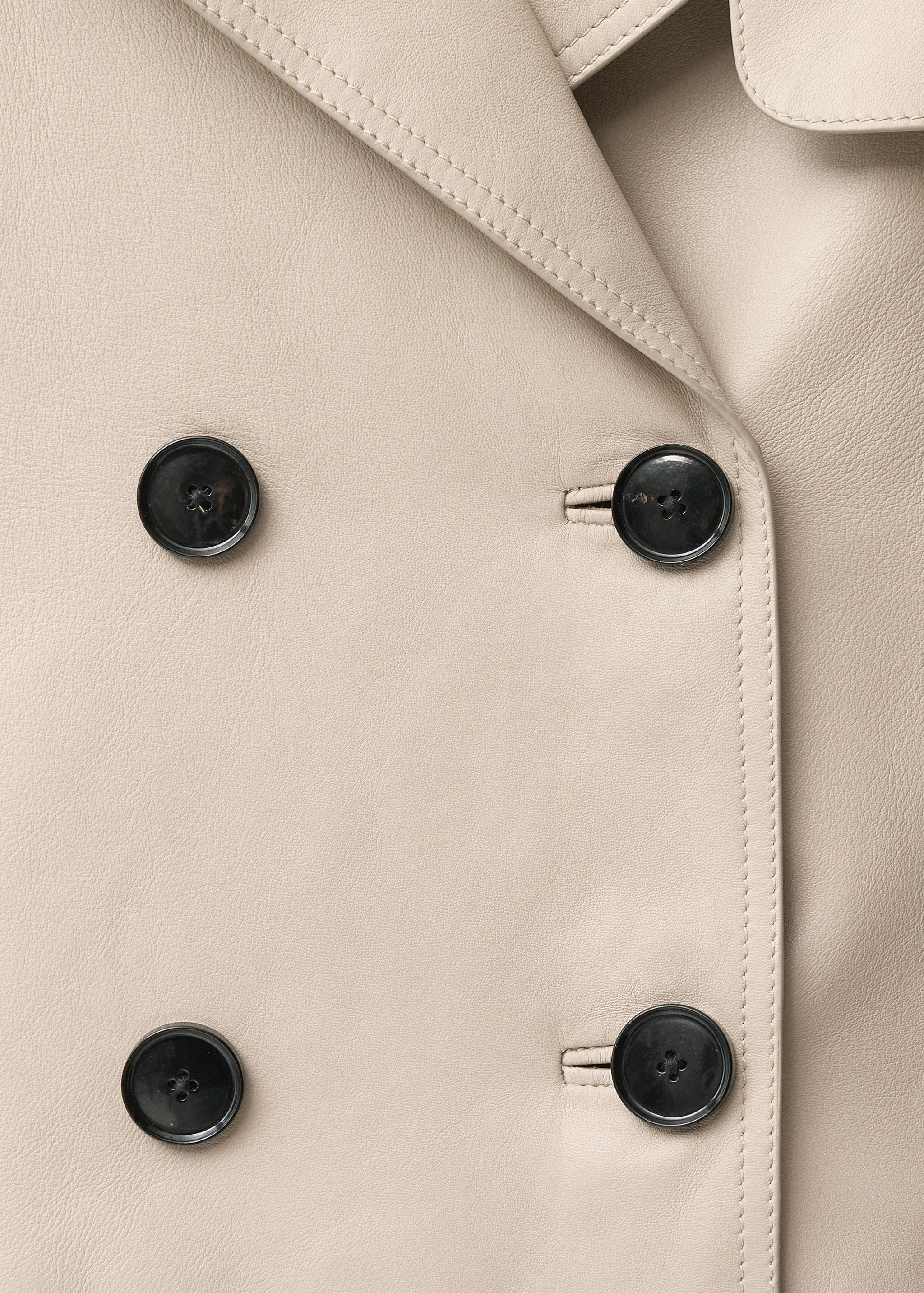 Cropped leather trench coat - Details of the article 8