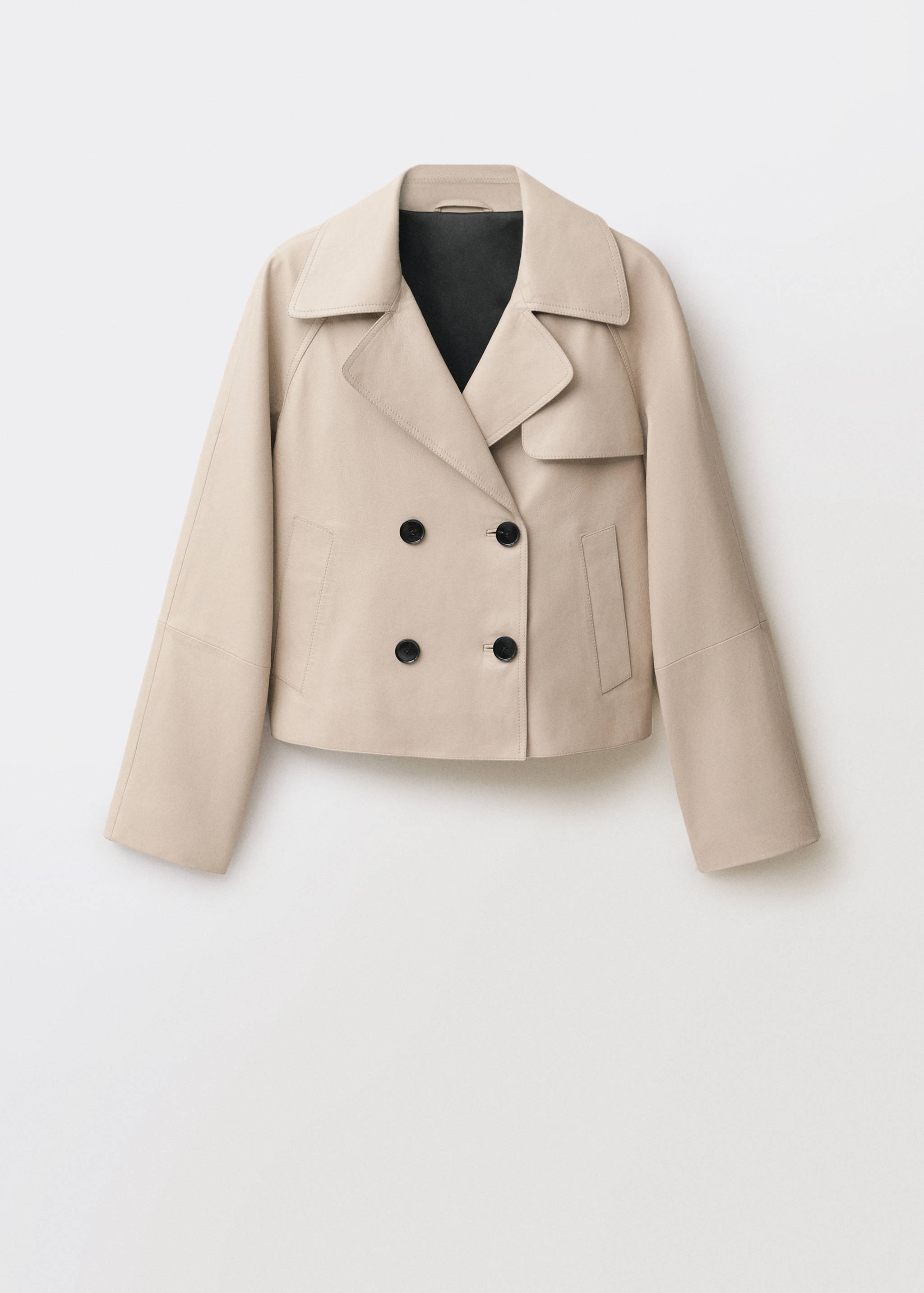 Kurzer Leder-Trenchcoat - Artikel ohne Model