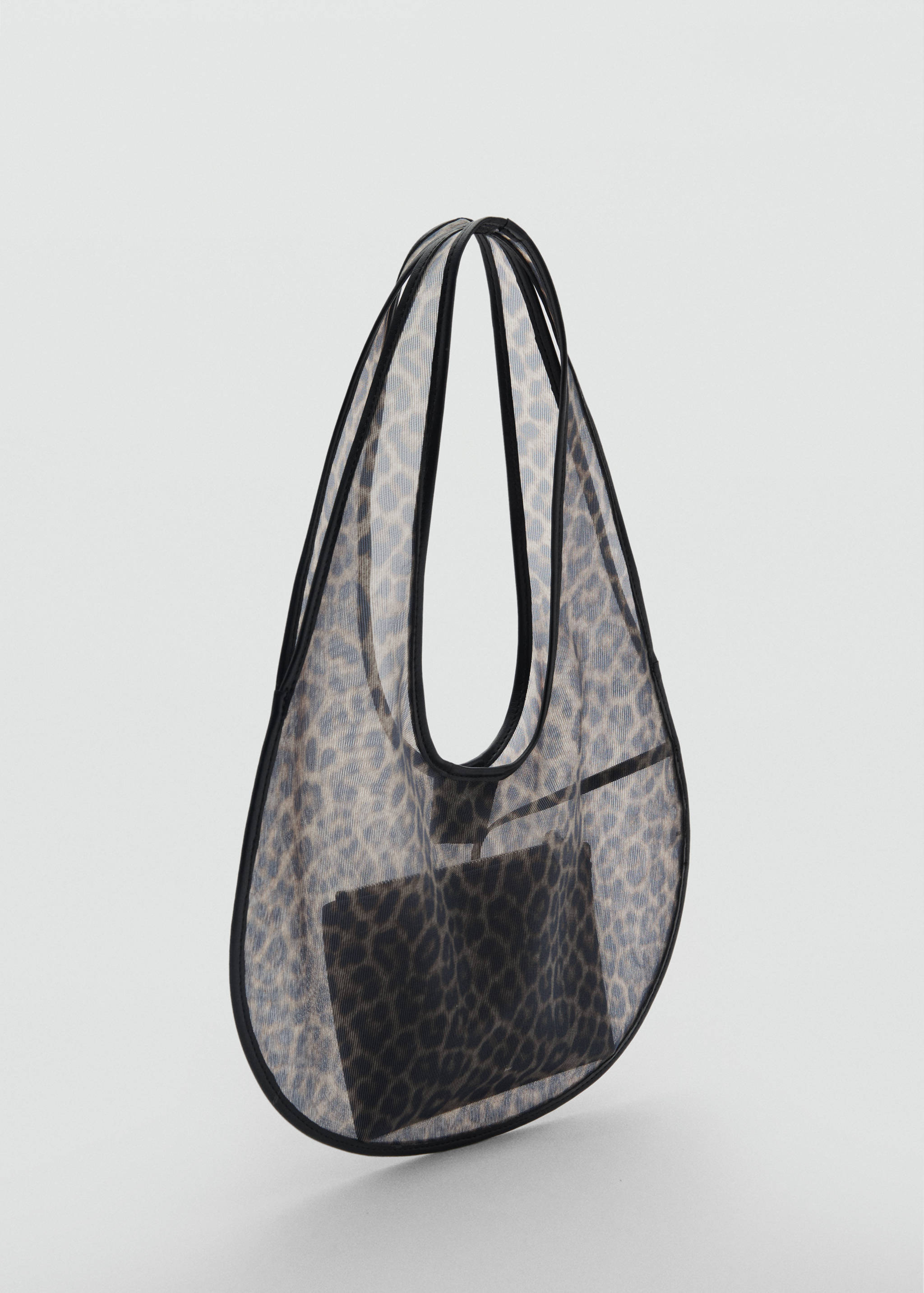 Semi-transparent animal-print handbag - Medium plane