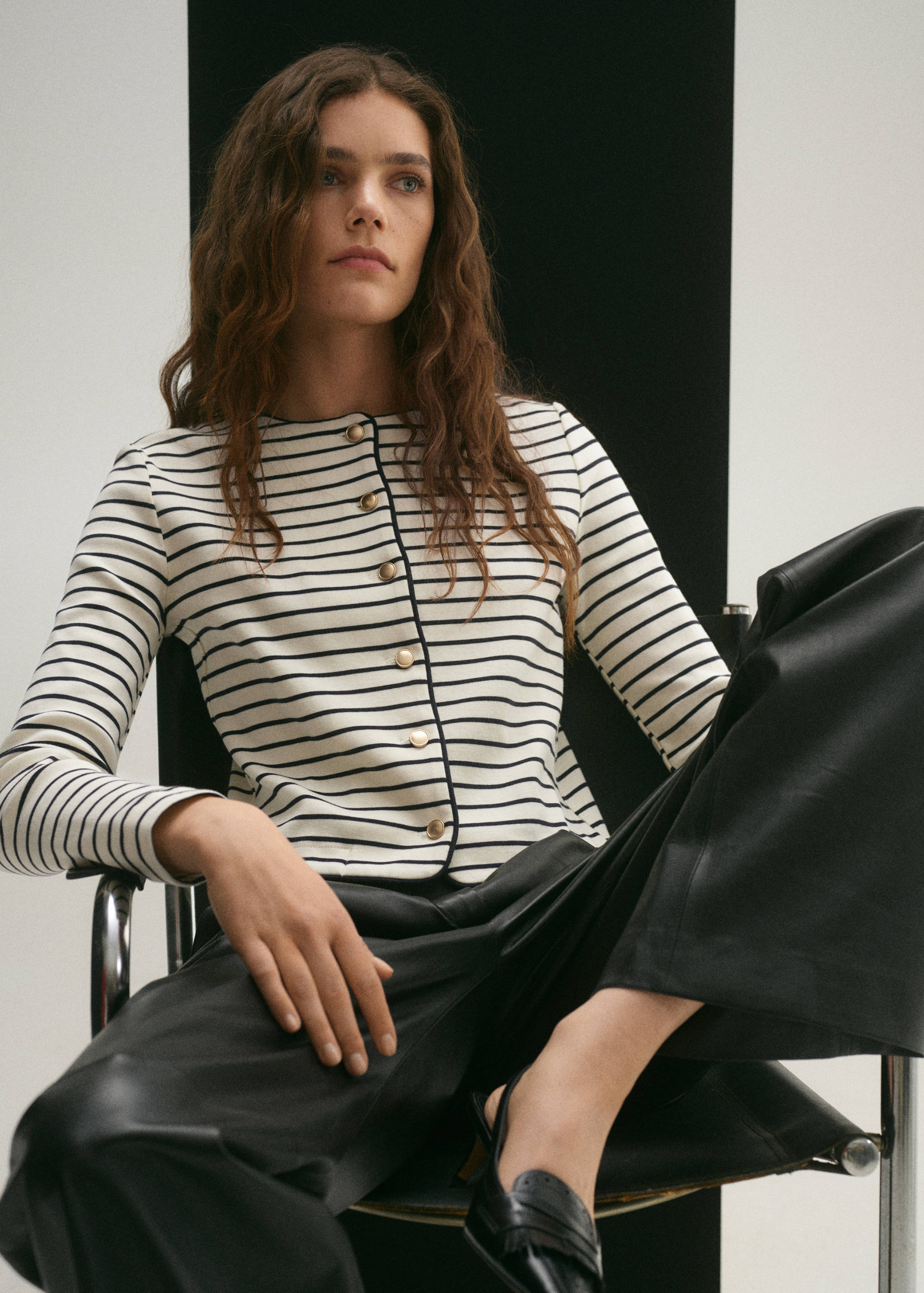 Stripped knit cardigan - Medium plane