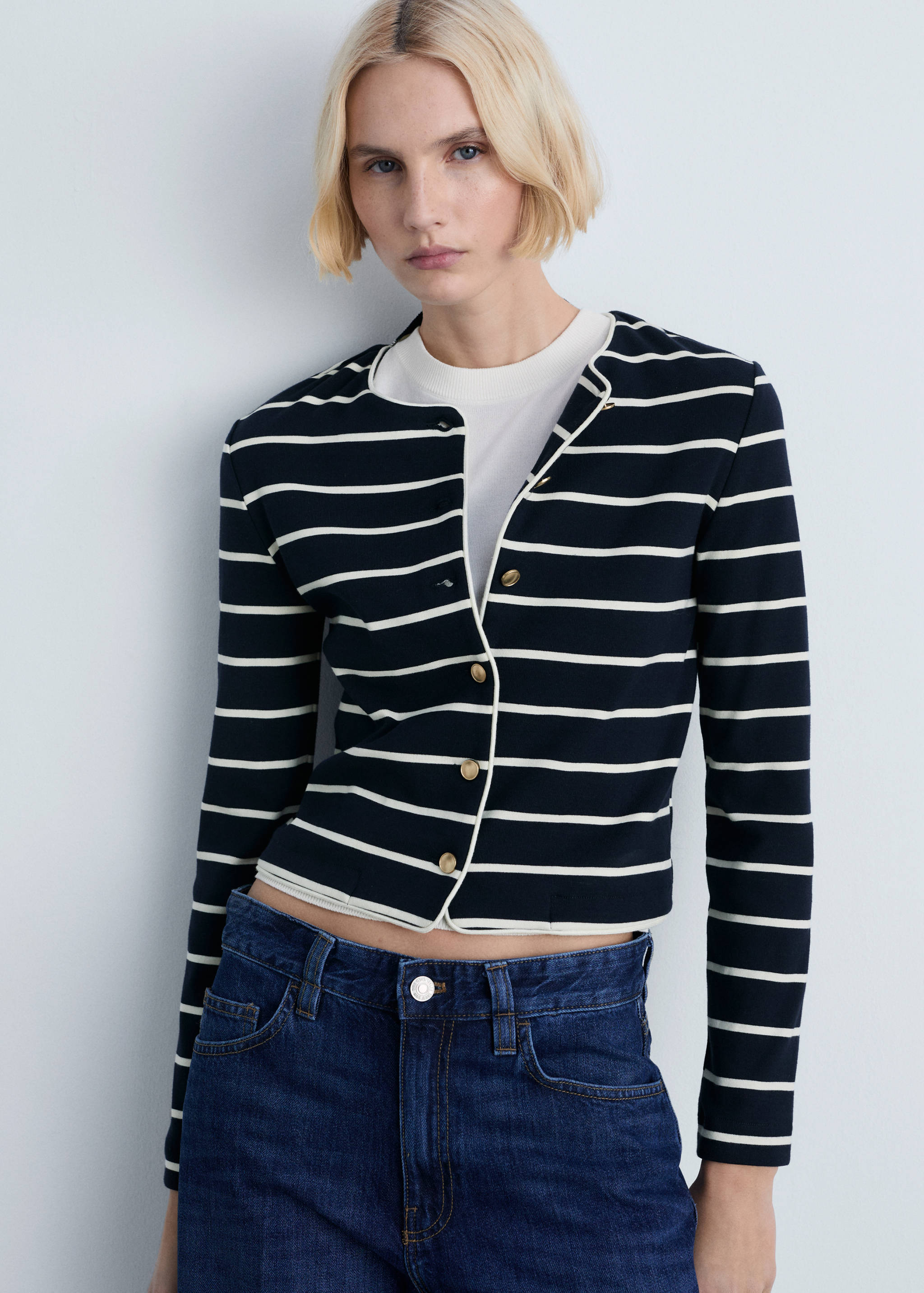Stripped knit cardigan - Medium plane
