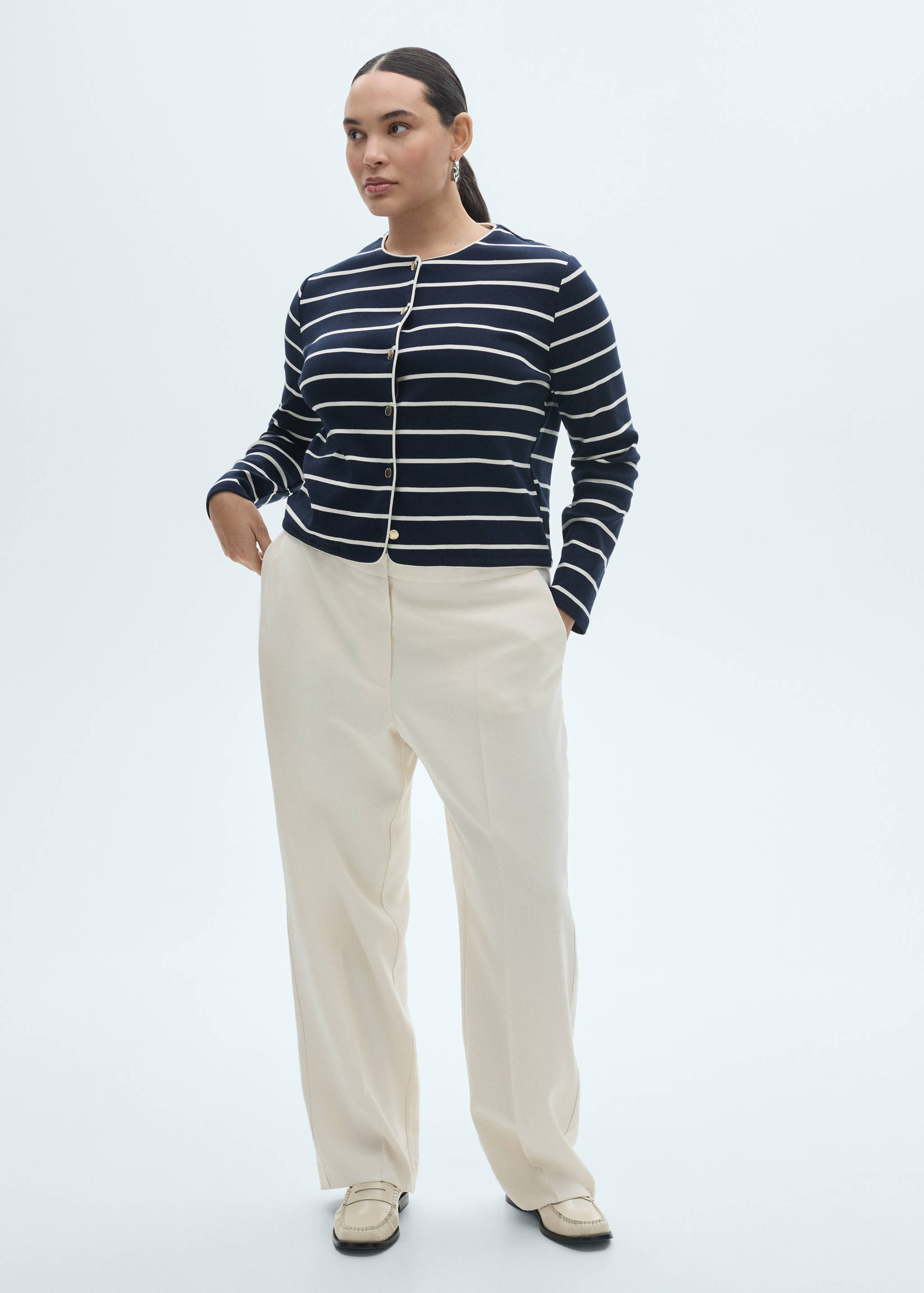 Stripped knit cardigan - Details of the article 3