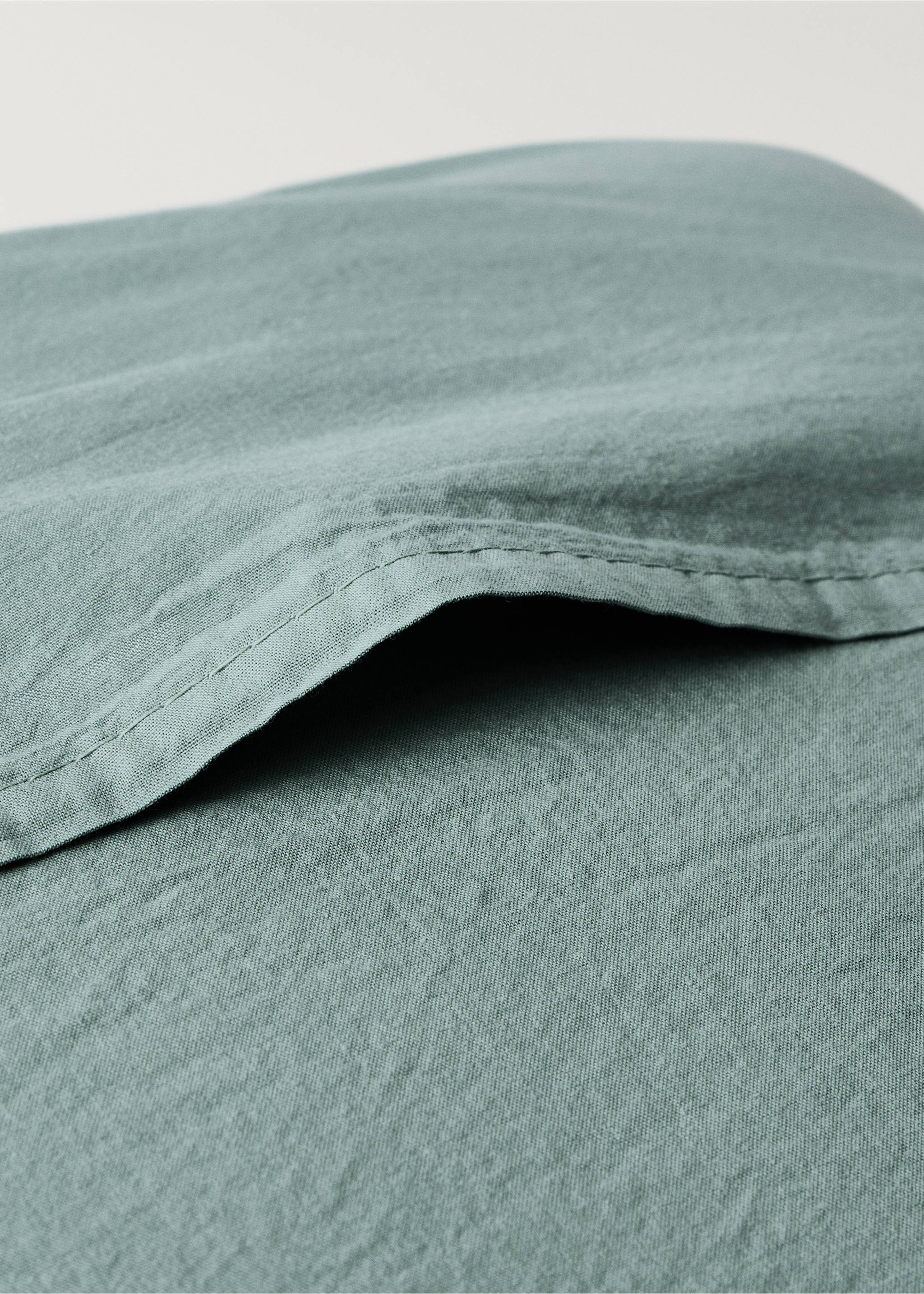 Çocuk keten pamuk garment-dyed yastık kılıfı  40x40 cm - Ürün detayı 1, Yeşil. Ref: 87064082-00.