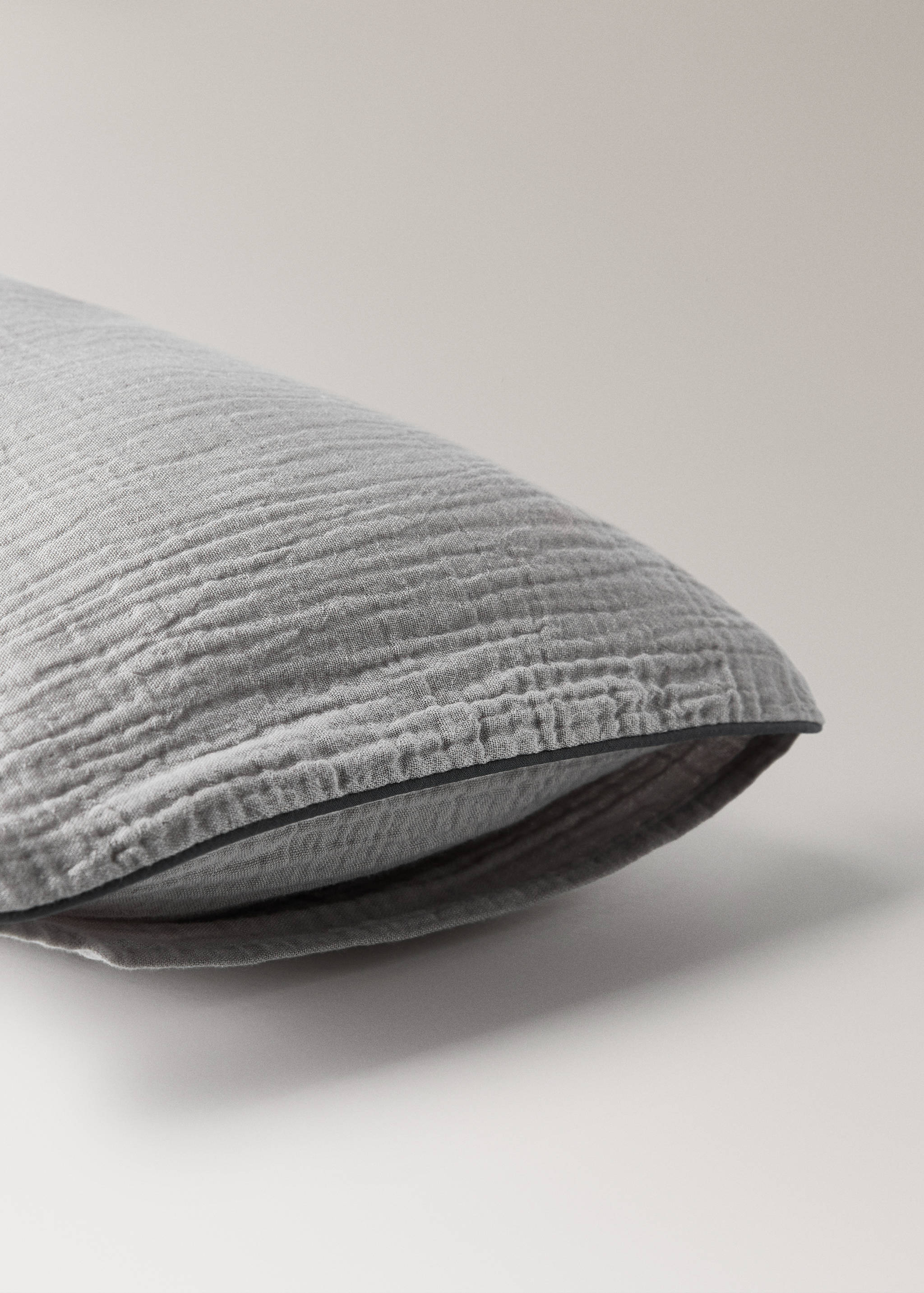 Taie d'oreiller enfant gaze de coton liseré contraste 30x50 cm - Détail de l'article 1