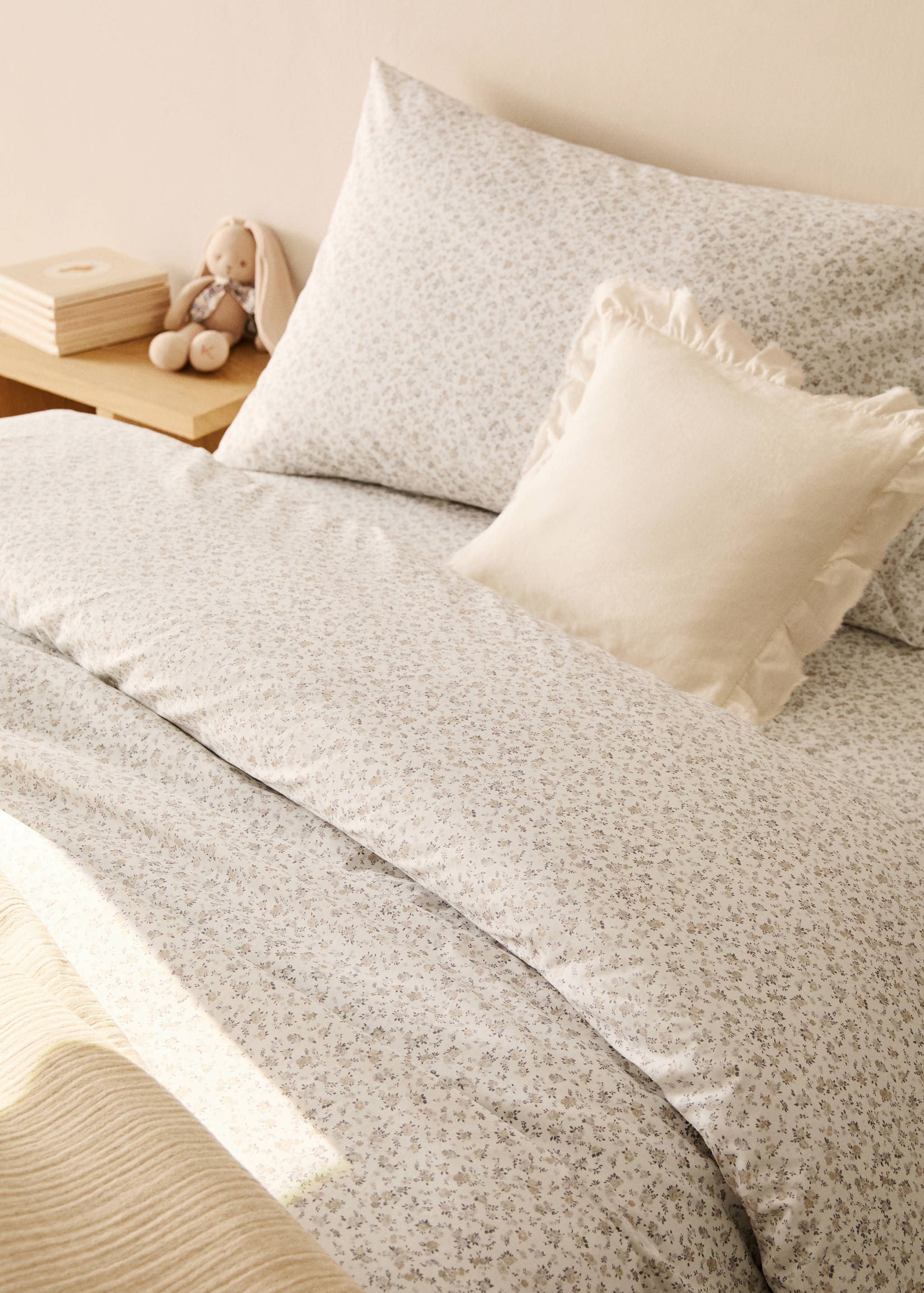 Cotton percale children's printed duvet cover for 90 cm bed - General plane