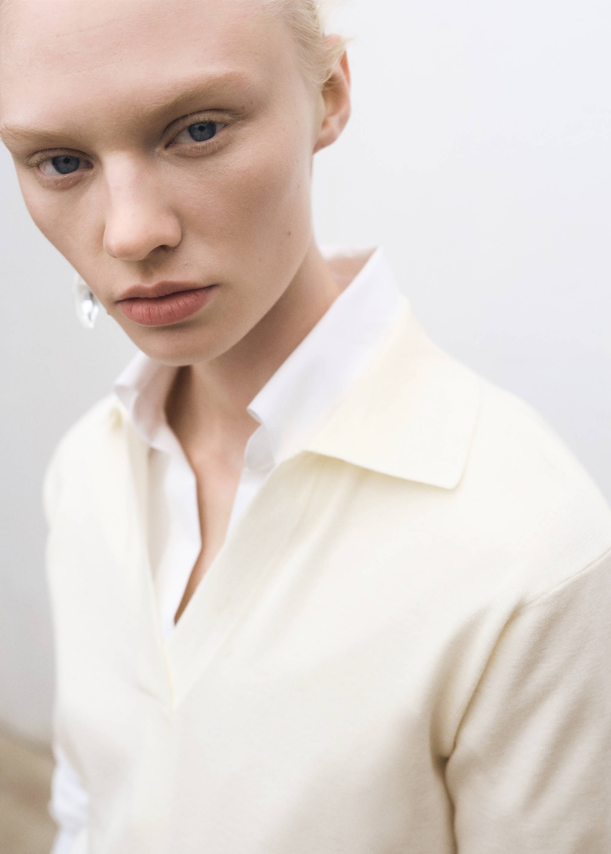 Pull col polo en laine mélangée - Détail de l'article 1