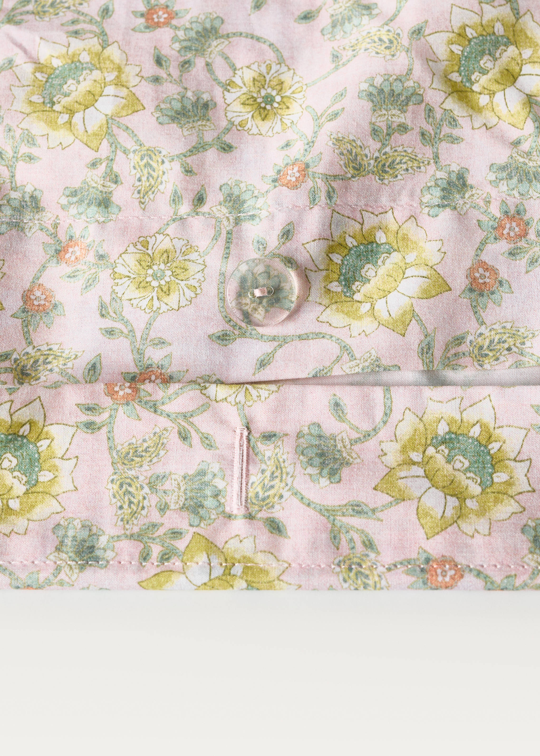 Housse de couette enfant  percale de coton imprimé fleuri lit 90 cm - Détail de l'article 2