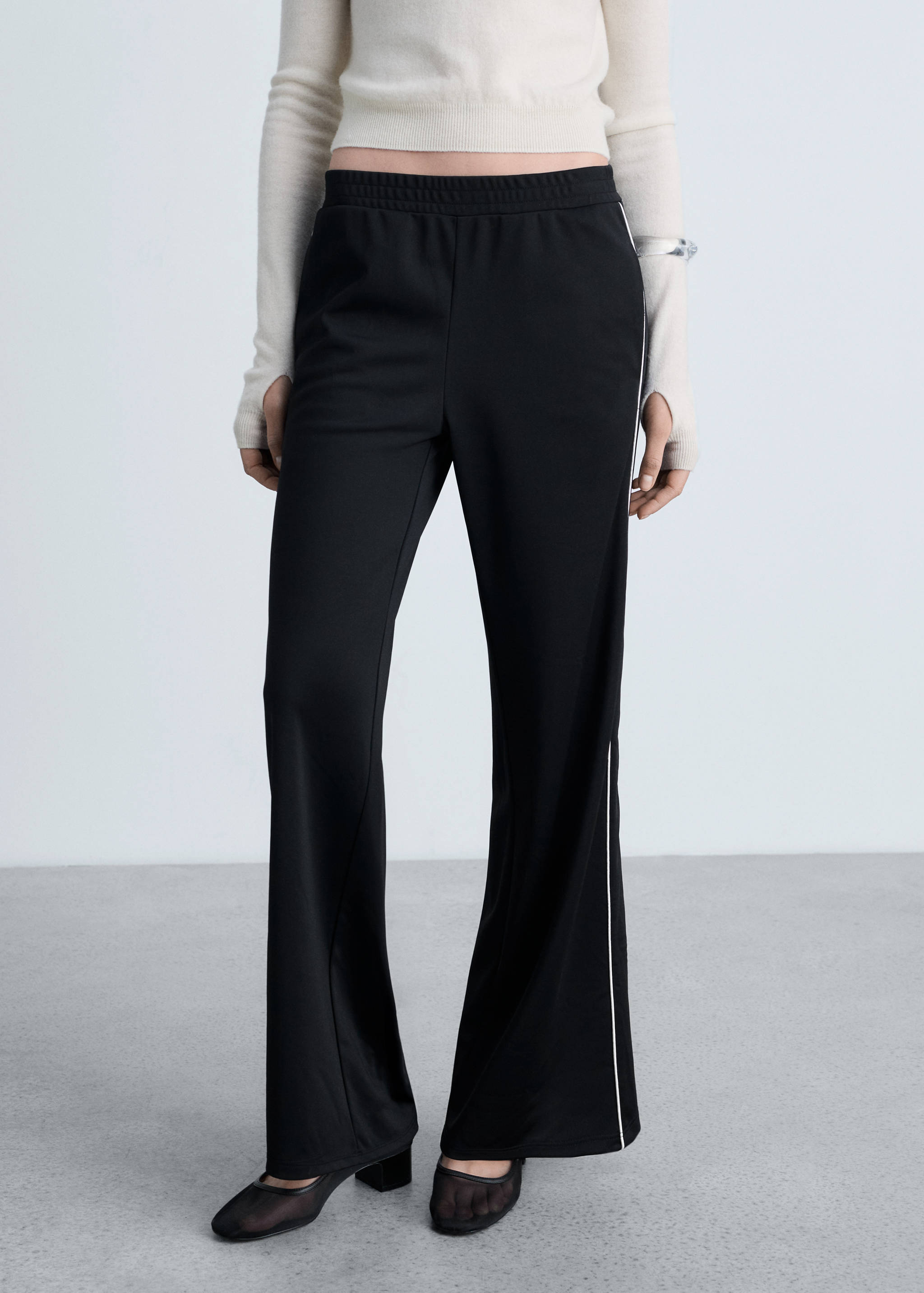 Contrasting-stripe jogger trousers - Medium plane