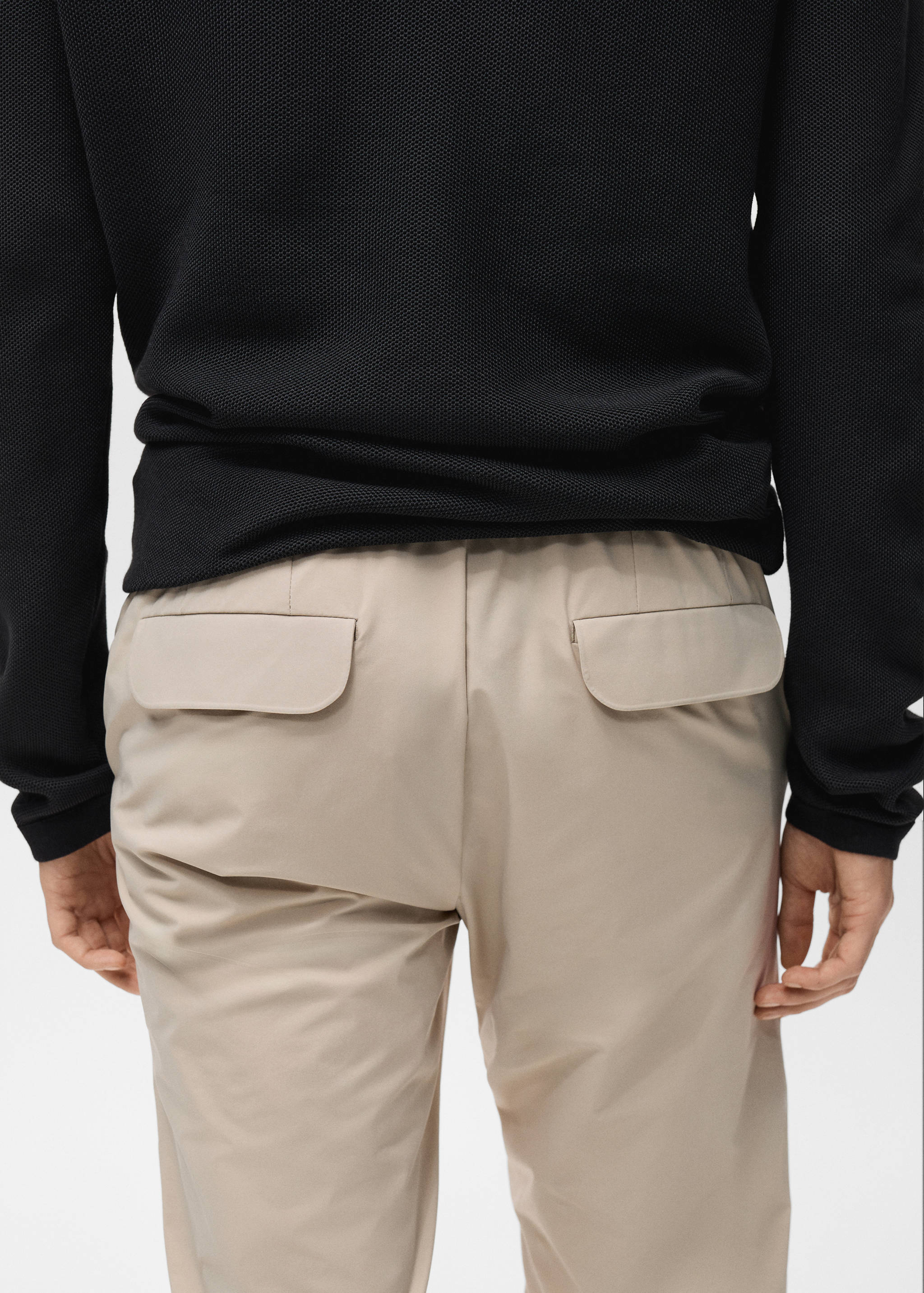 Stretch fabric slim-fit pants with drawstring - Details of the article 6