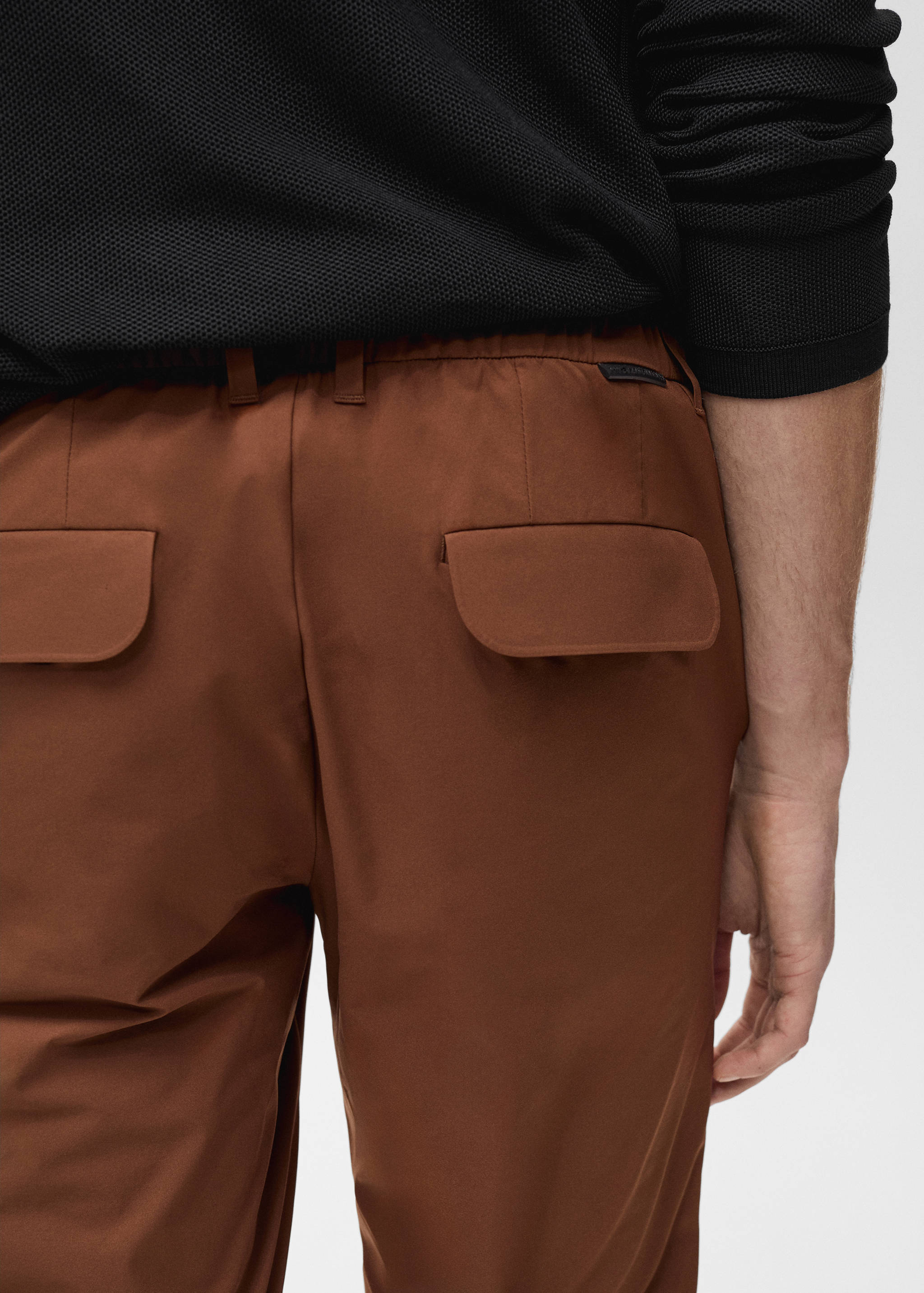Stretch fabric slim-fit pants with drawstring - Details of the article 6