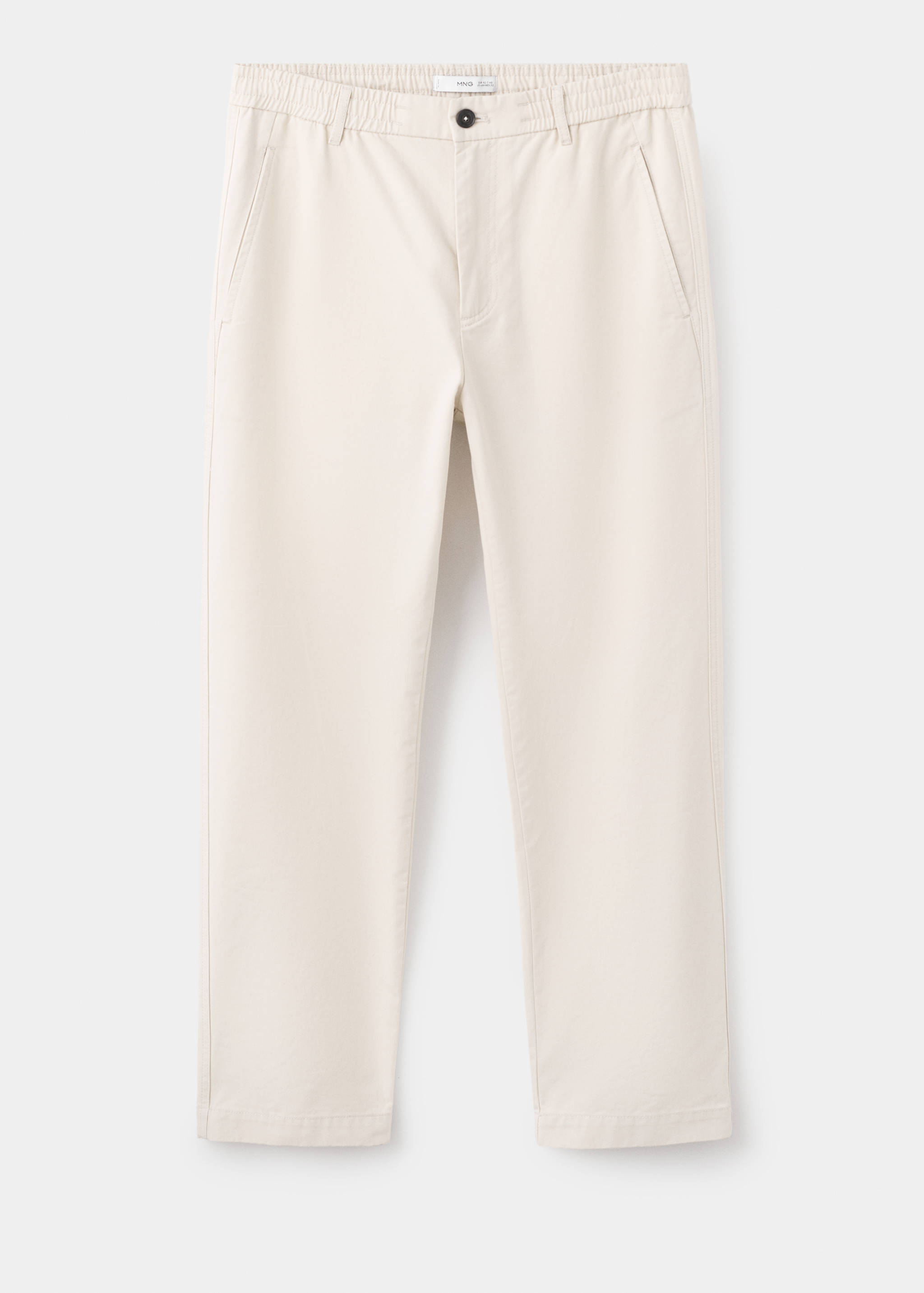 Stretch fabric slim-fit pants with drawstring - Article without model