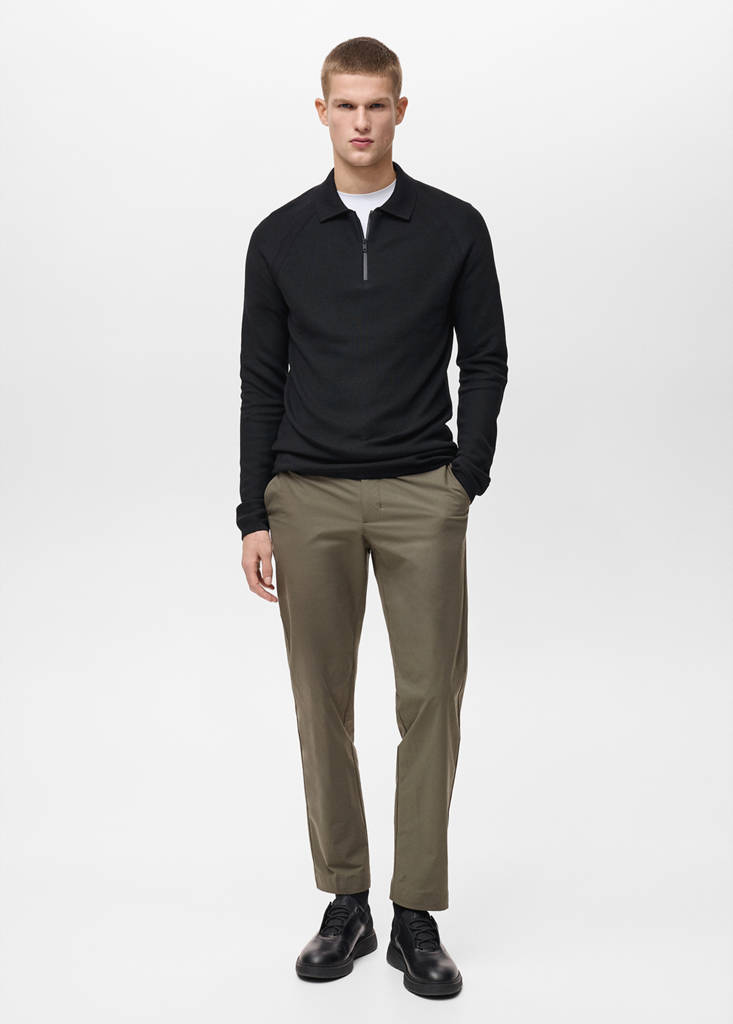 MANGO MAN - Pantalon slim-fit comfort stretch cordon vert moyen - 42