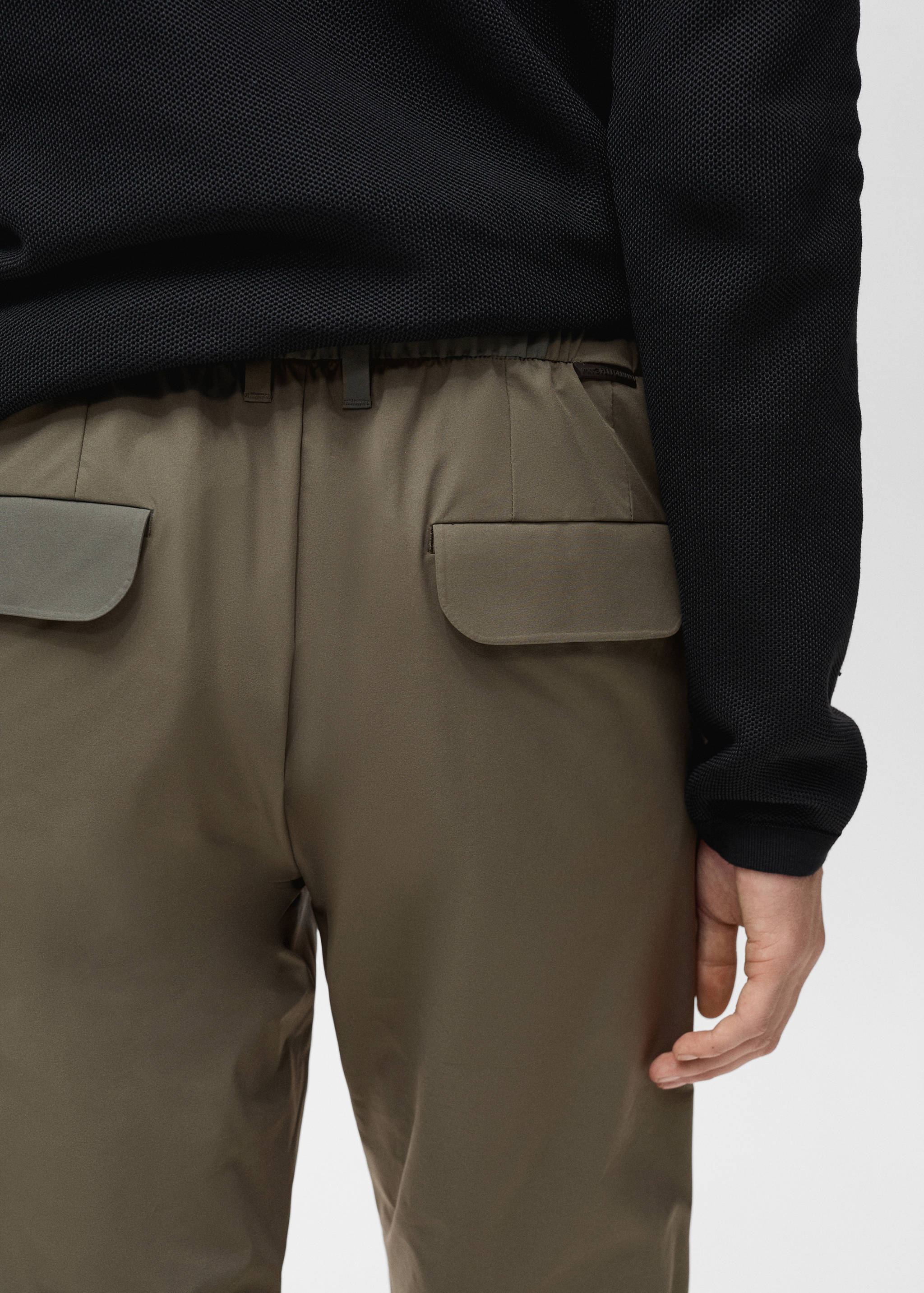 Stretch fabric slim-fit pants with drawstring - Details of the article 6