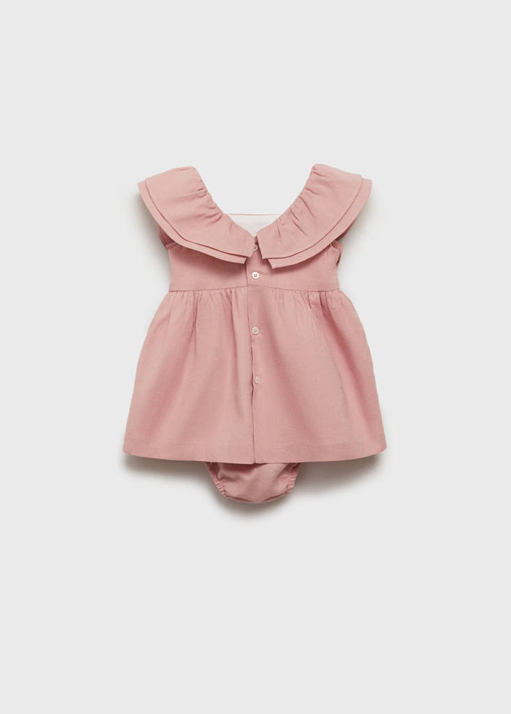 Linen dress and nappy cover — Pink