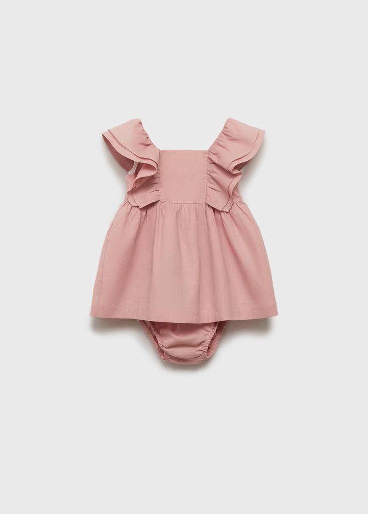 Linen dress and nappy cover — Pink