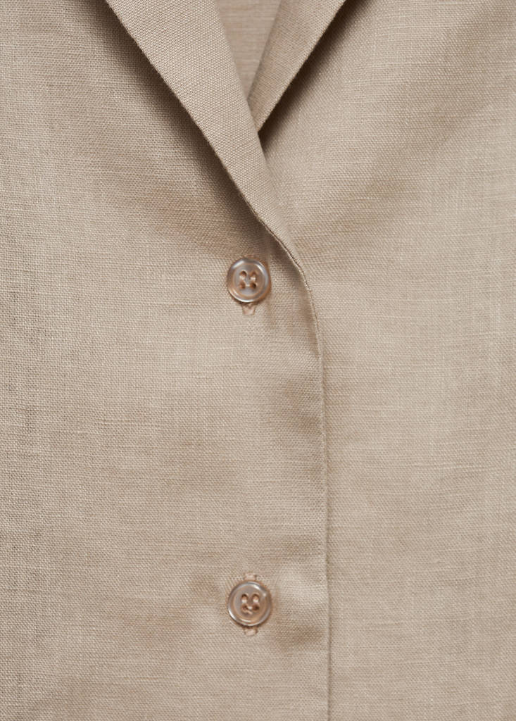 Linen-blend shirt — Sand