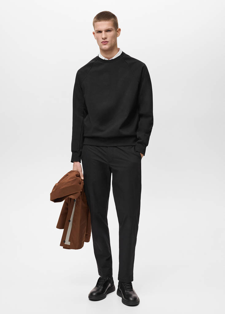 MANGO MAN - Sweat à col rond COOLMAX noir - S