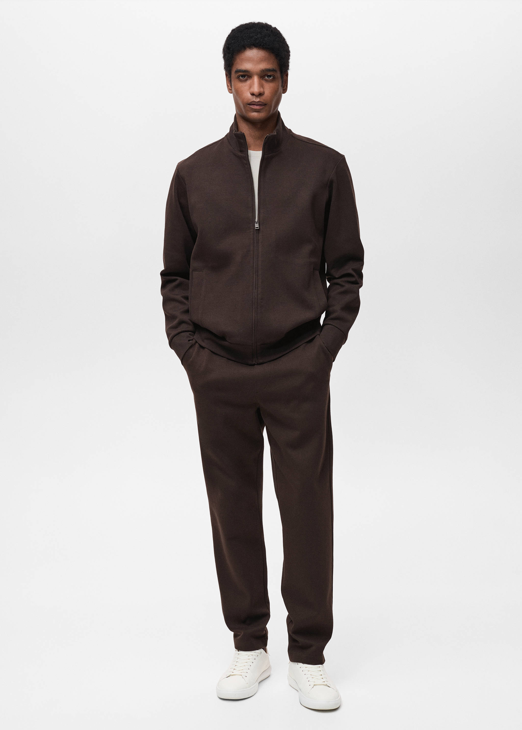 Cotton joggers with elastic waist - General plane