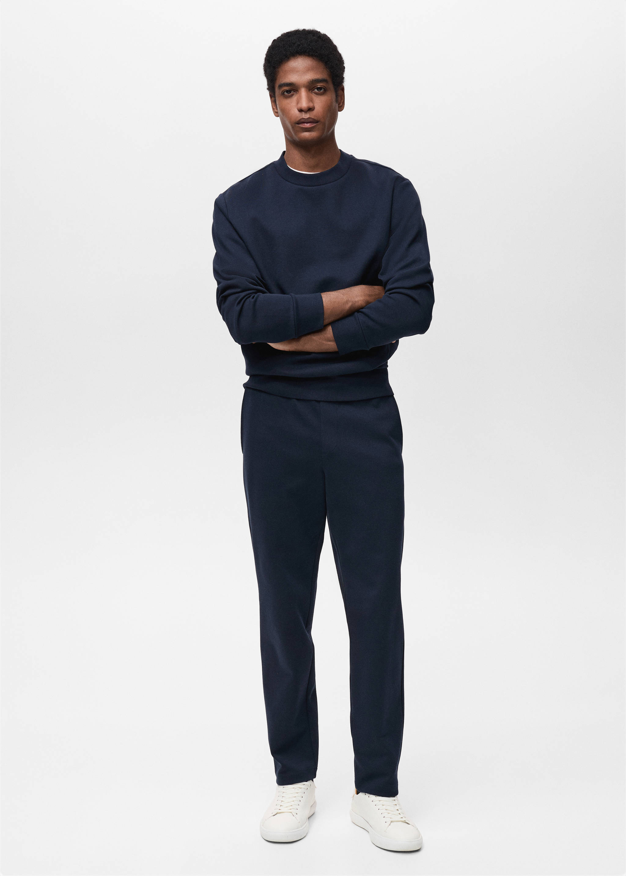 Cotton joggers with elastic waist - General plane