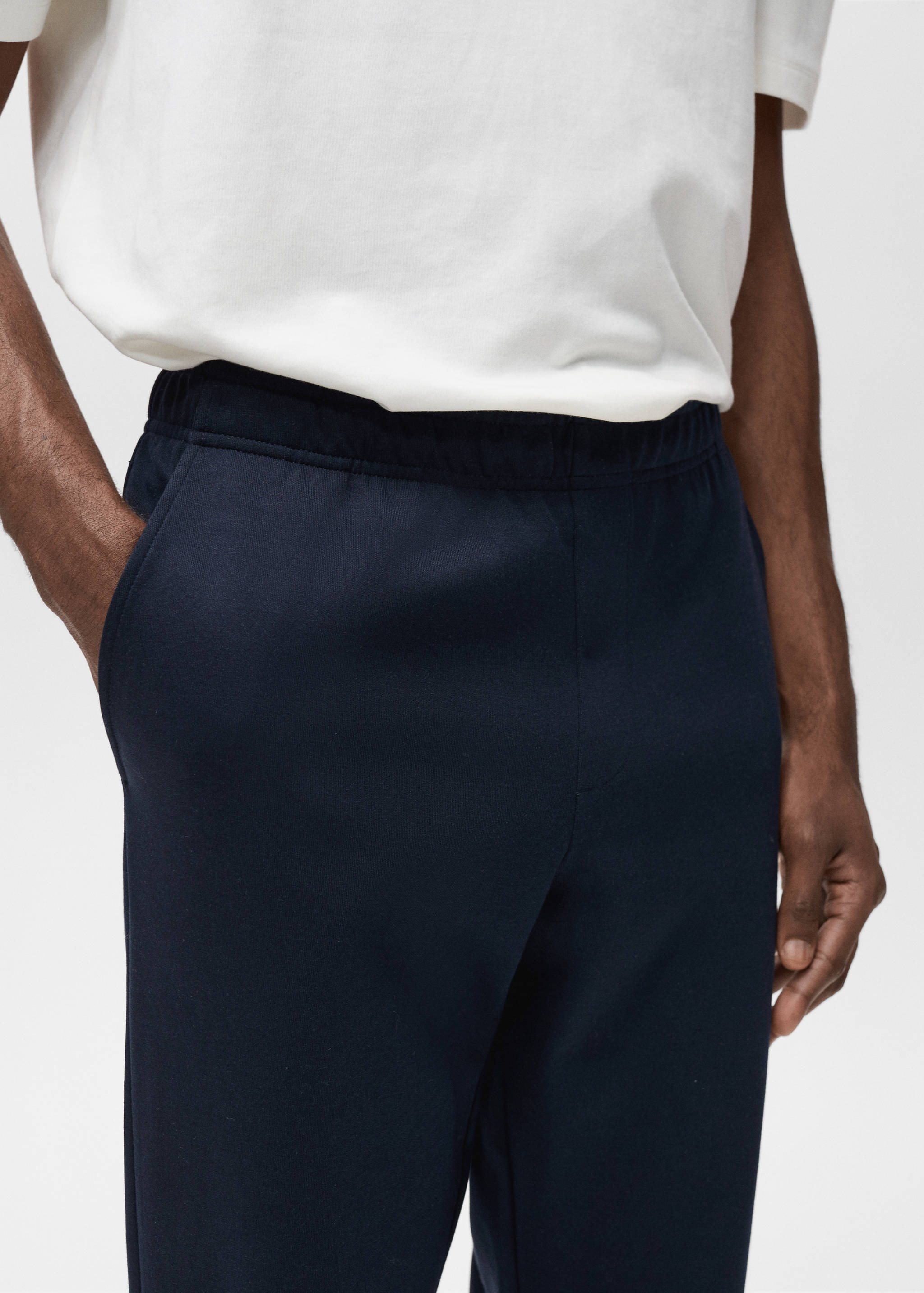 Cotton joggers with elastic waist - Details of the article 1