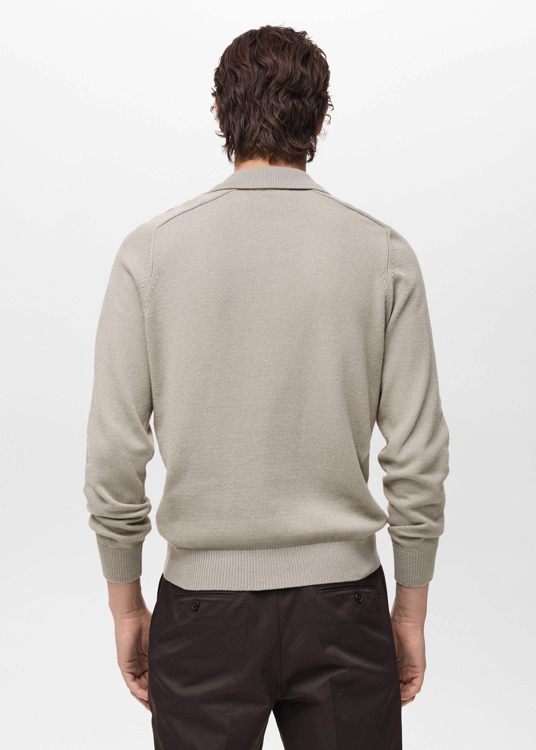 Cotton knitted polo shirt - Reverse of the article