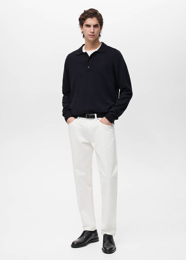 MANGO MAN - Polo maille coton bleu nuit - M