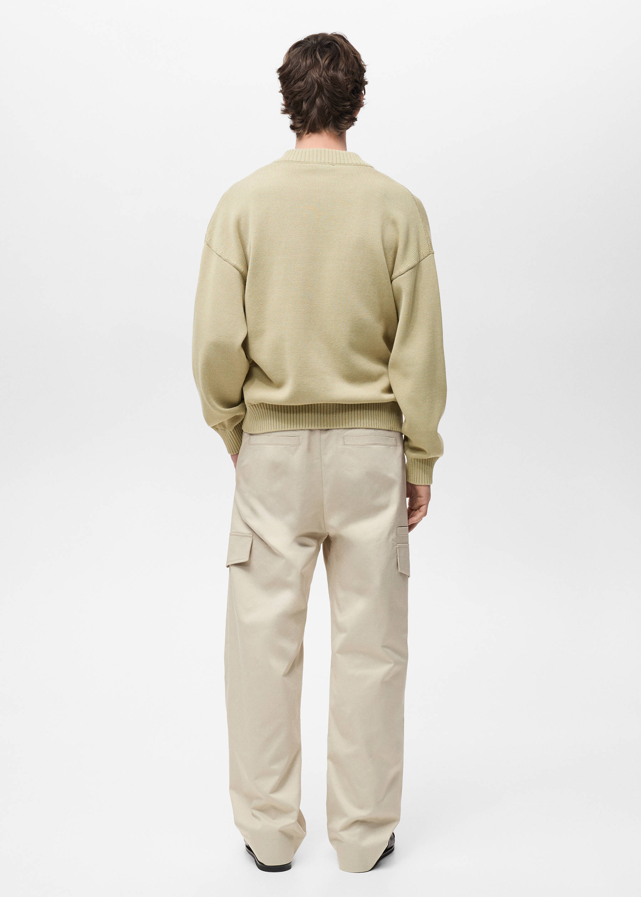 Knitted cotton cardigan with buttons - Reverse of the article