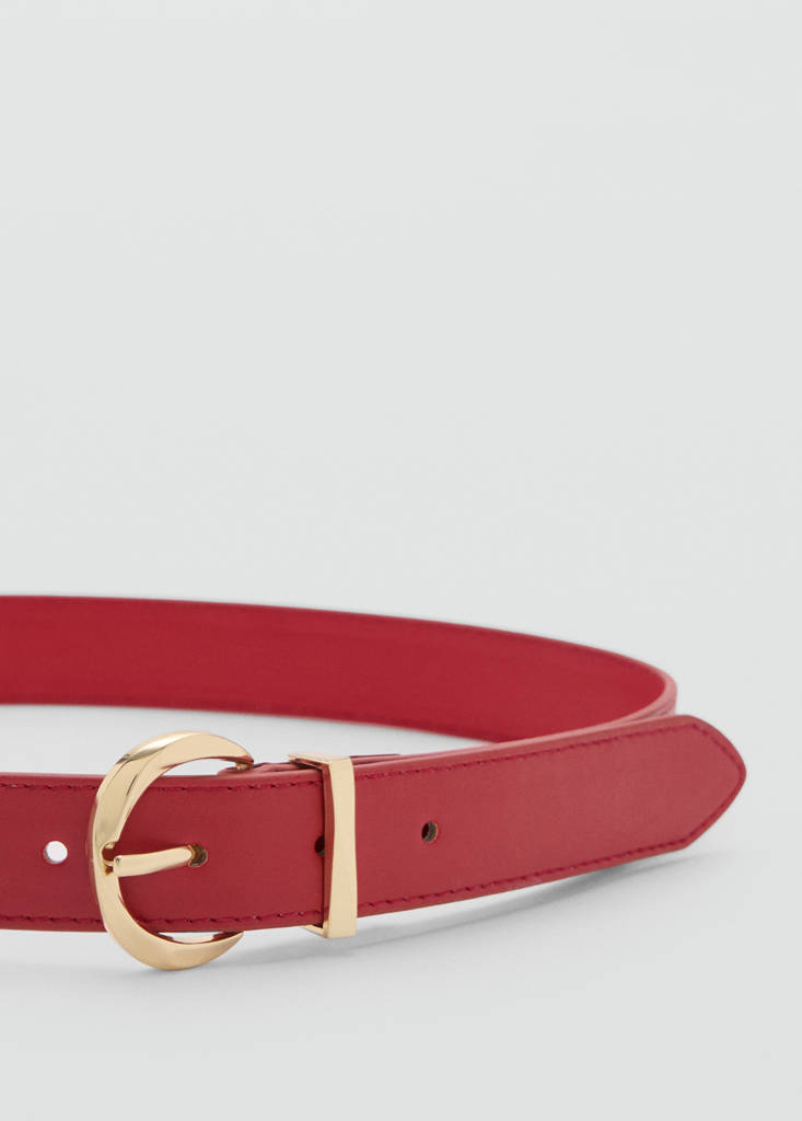 Oval buckle belt — Red