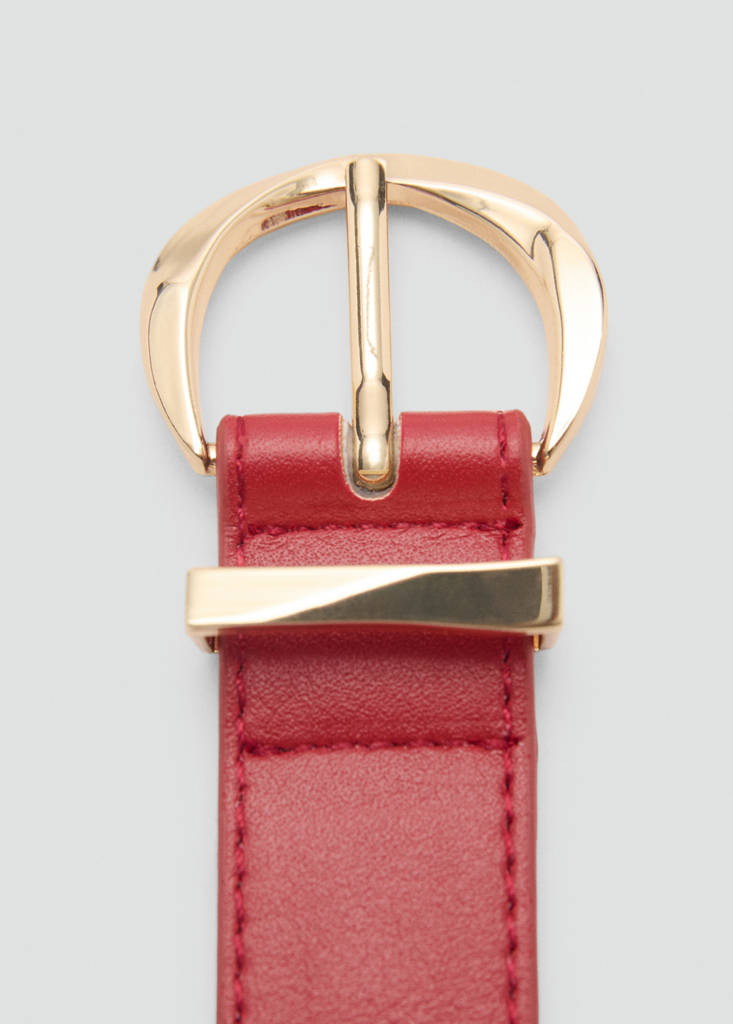 Oval buckle belt — Red