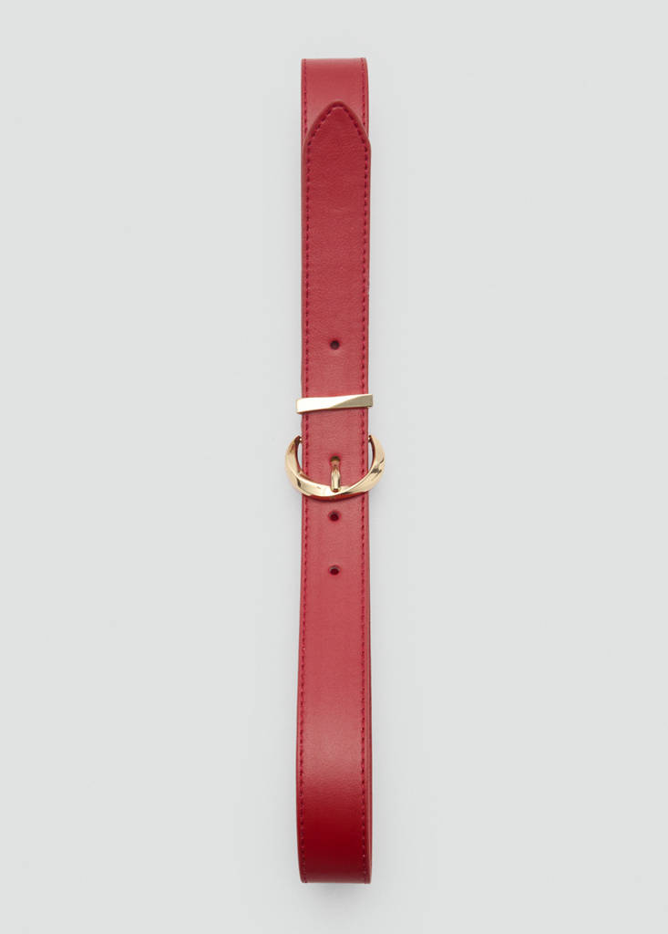 Oval buckle belt — Red