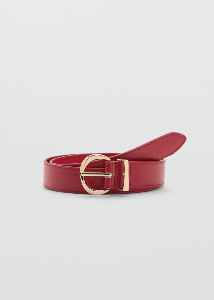Oval buckle belt — Red