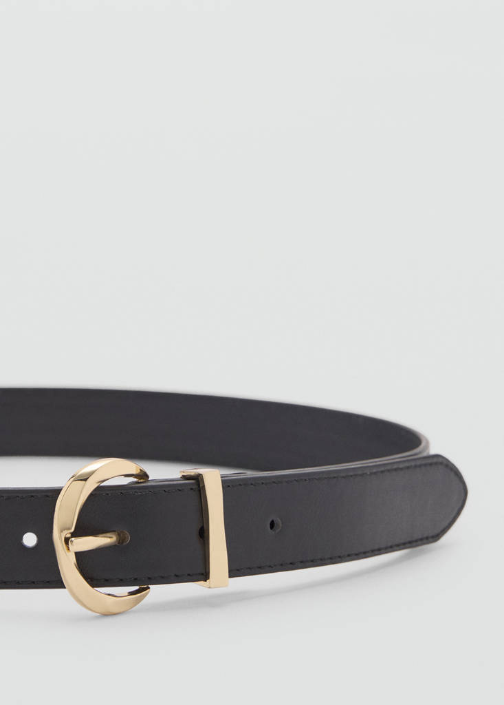 Oval buckle belt — Black