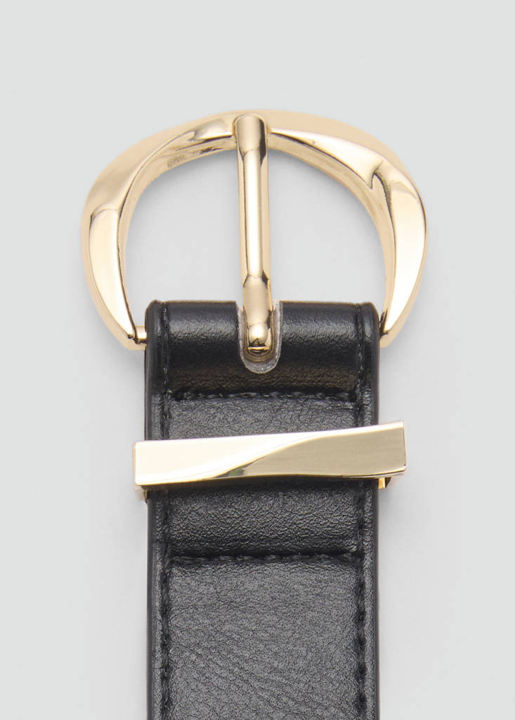 Oval buckle belt — Black
