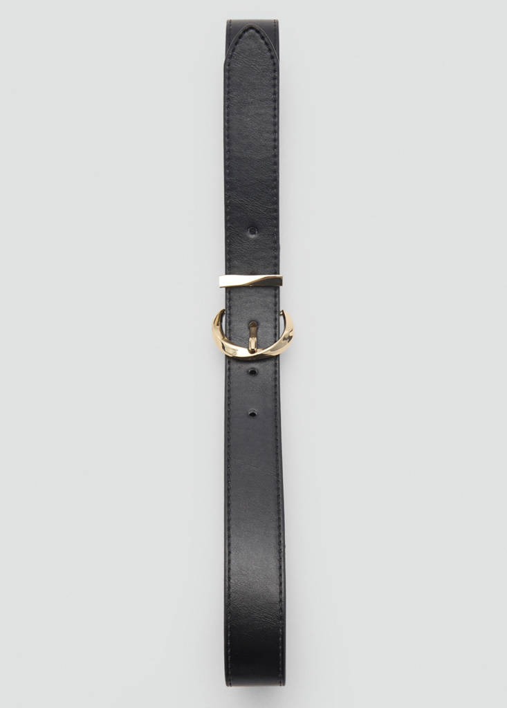 Oval buckle belt — Black