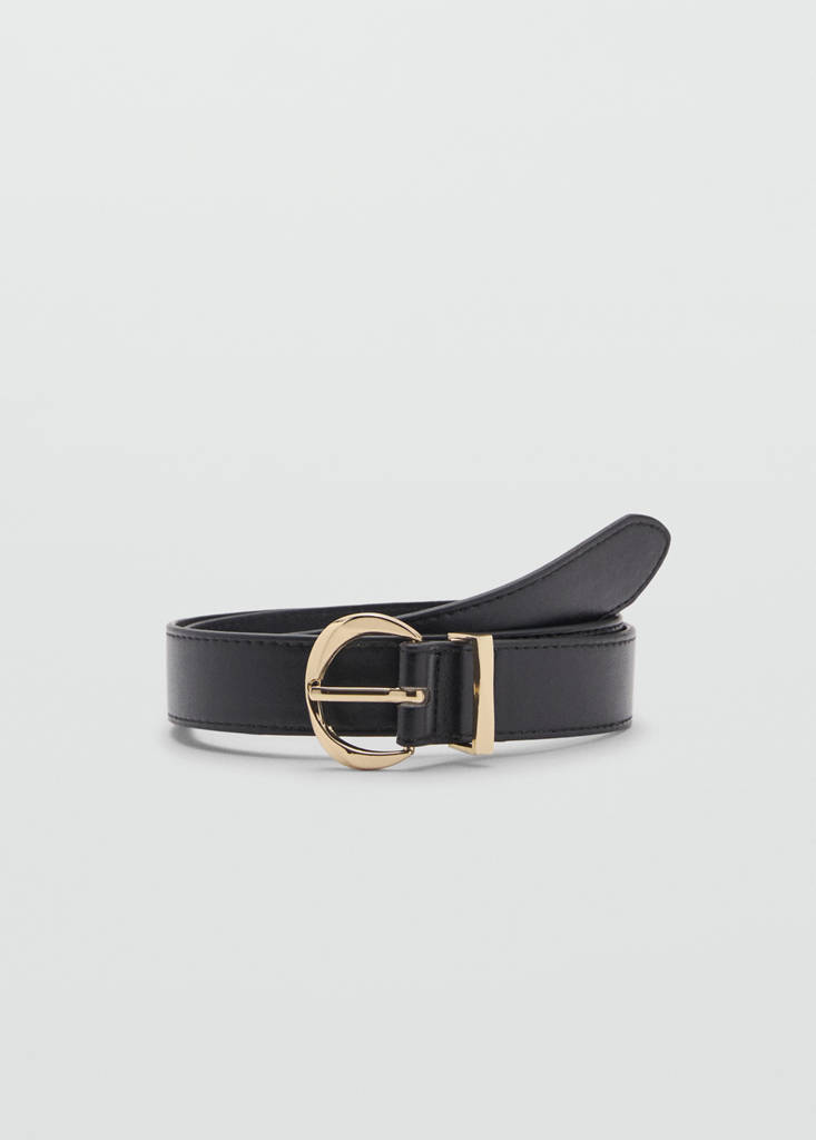 Oval buckle belt — Black